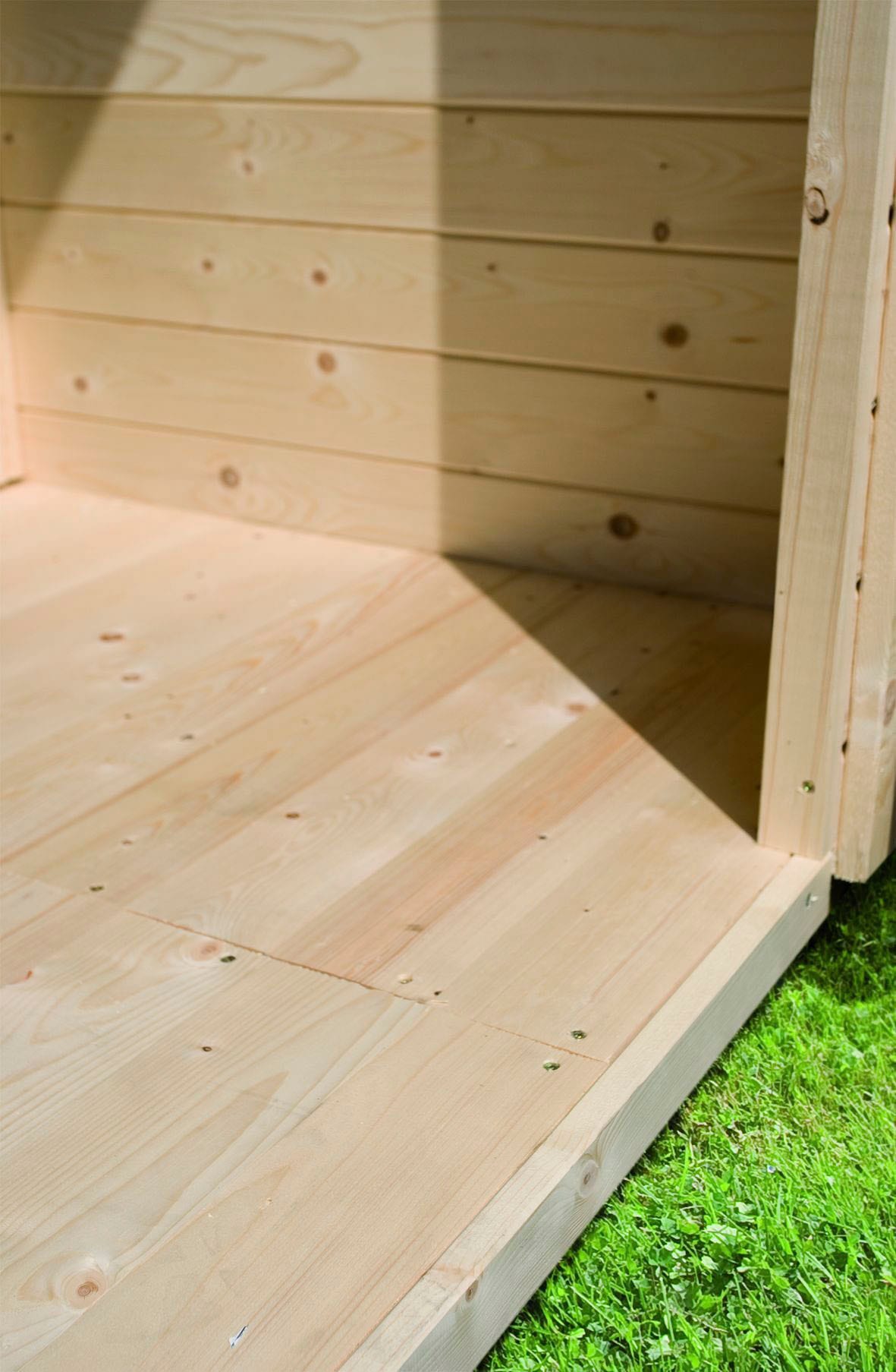KONIFERA Saunahaus »Maiko 5 SET B«, naturbelassen, mit Ofen 9 kW Bio ext.Steuerung