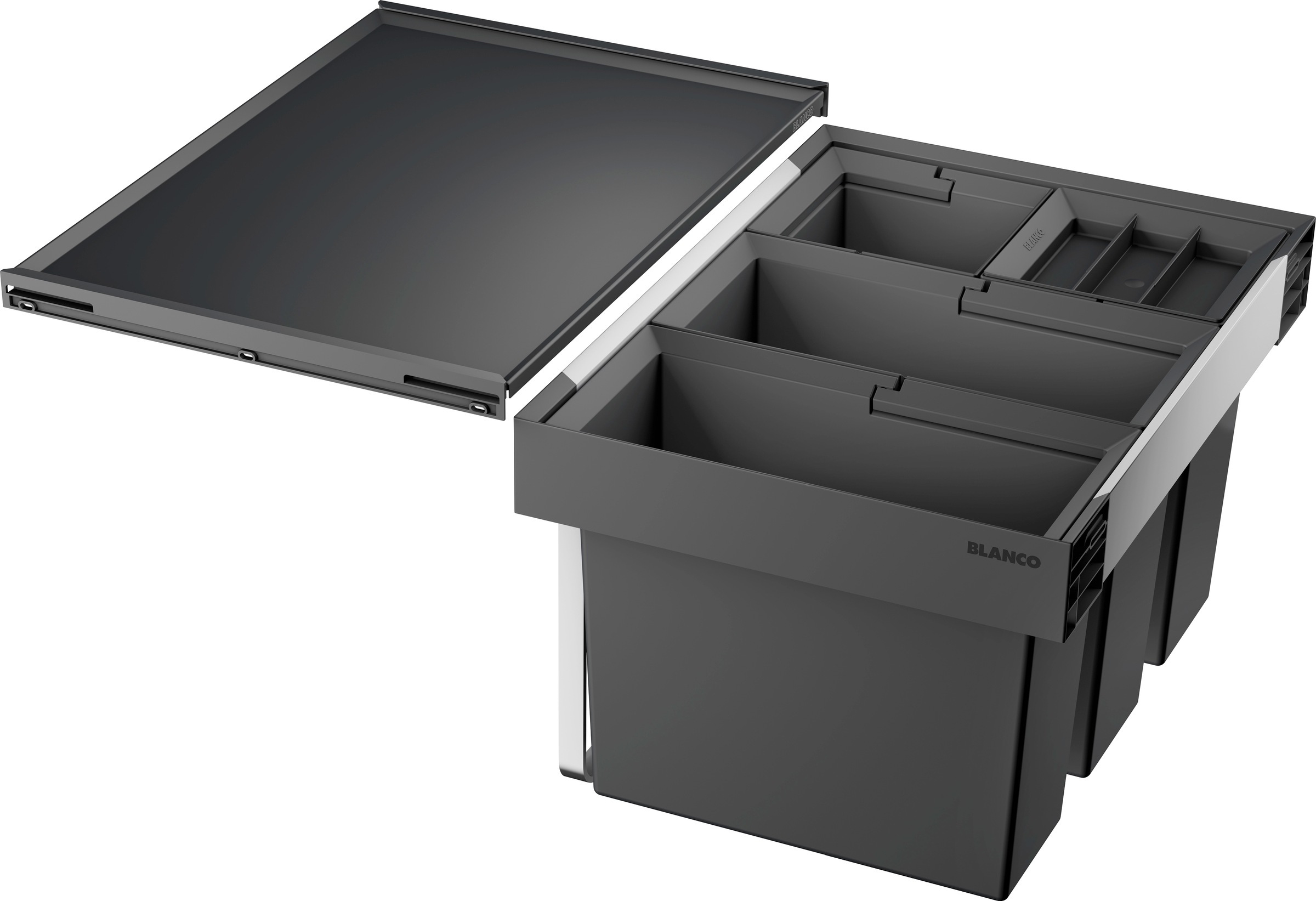 Blanco Mülltrennsystem "Flexon II 60/4" 4 Behälter Kunststoff, Stahlblech, 600 mm Untermass