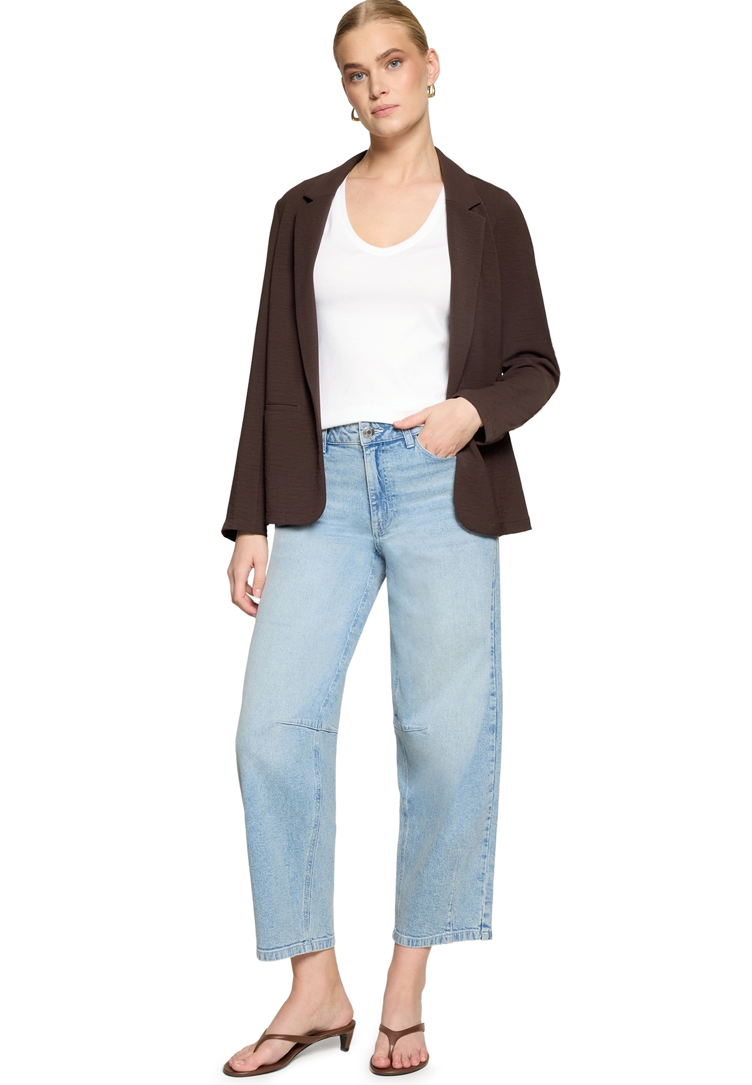Zero Shirttop »Basic Shirt mit V-Ausschnitt«