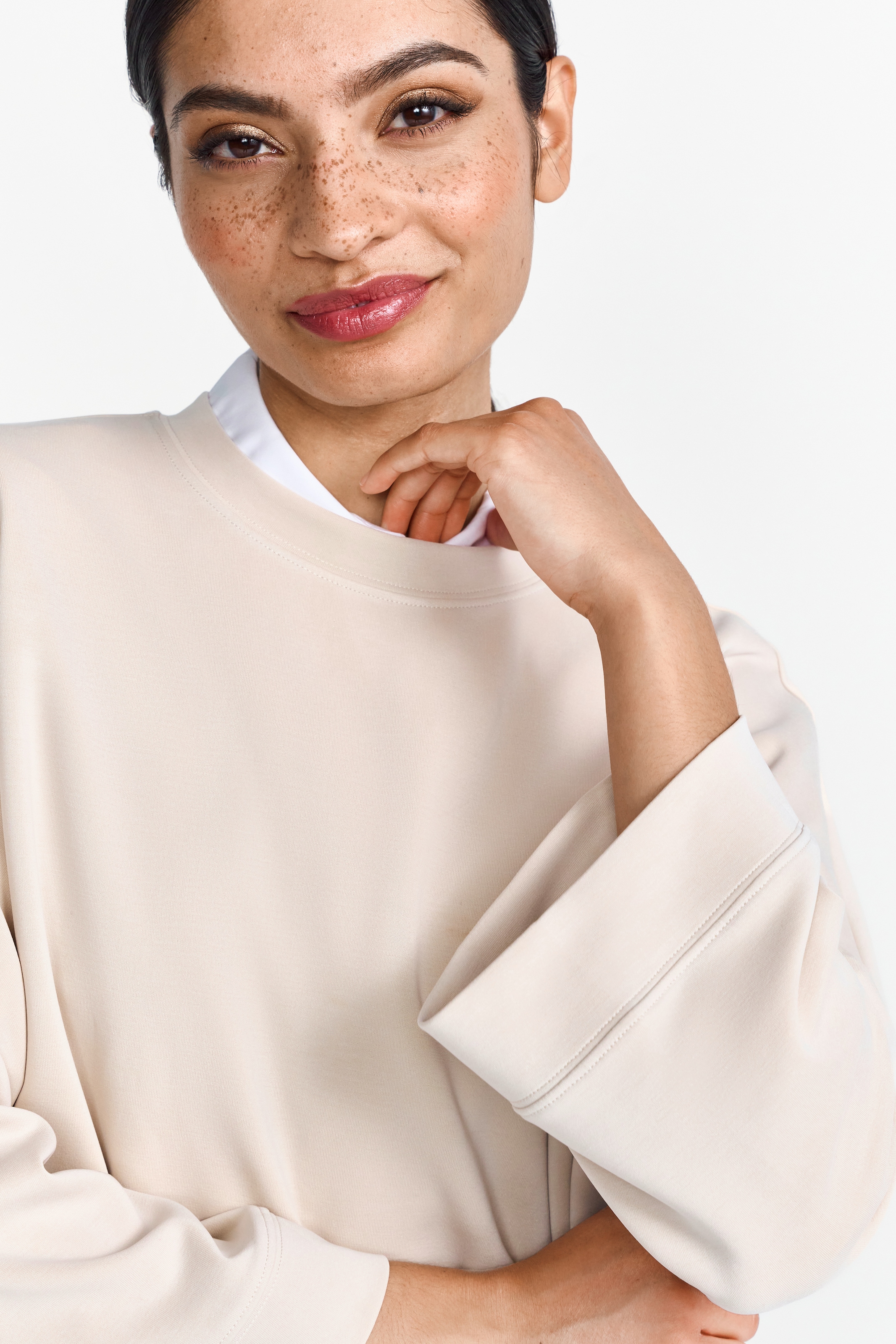 RICHROYAL Sweatshirt »Tencel peached Shirt«, modische Kurzarmsweatshirt