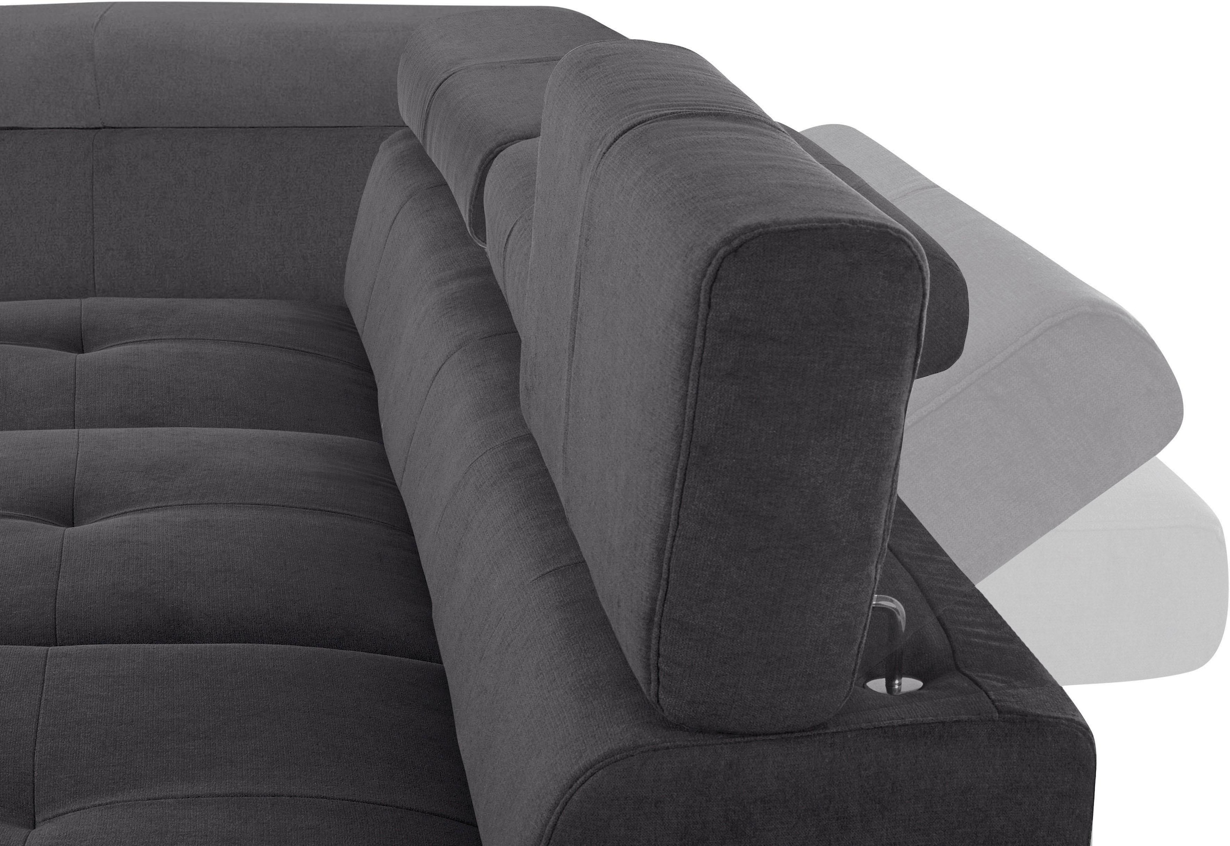 COTTA Ecksofa »Enterprise L-Form«, mit Arm- & Kopfteilverstellung, wahlweise mit Bettfunktion