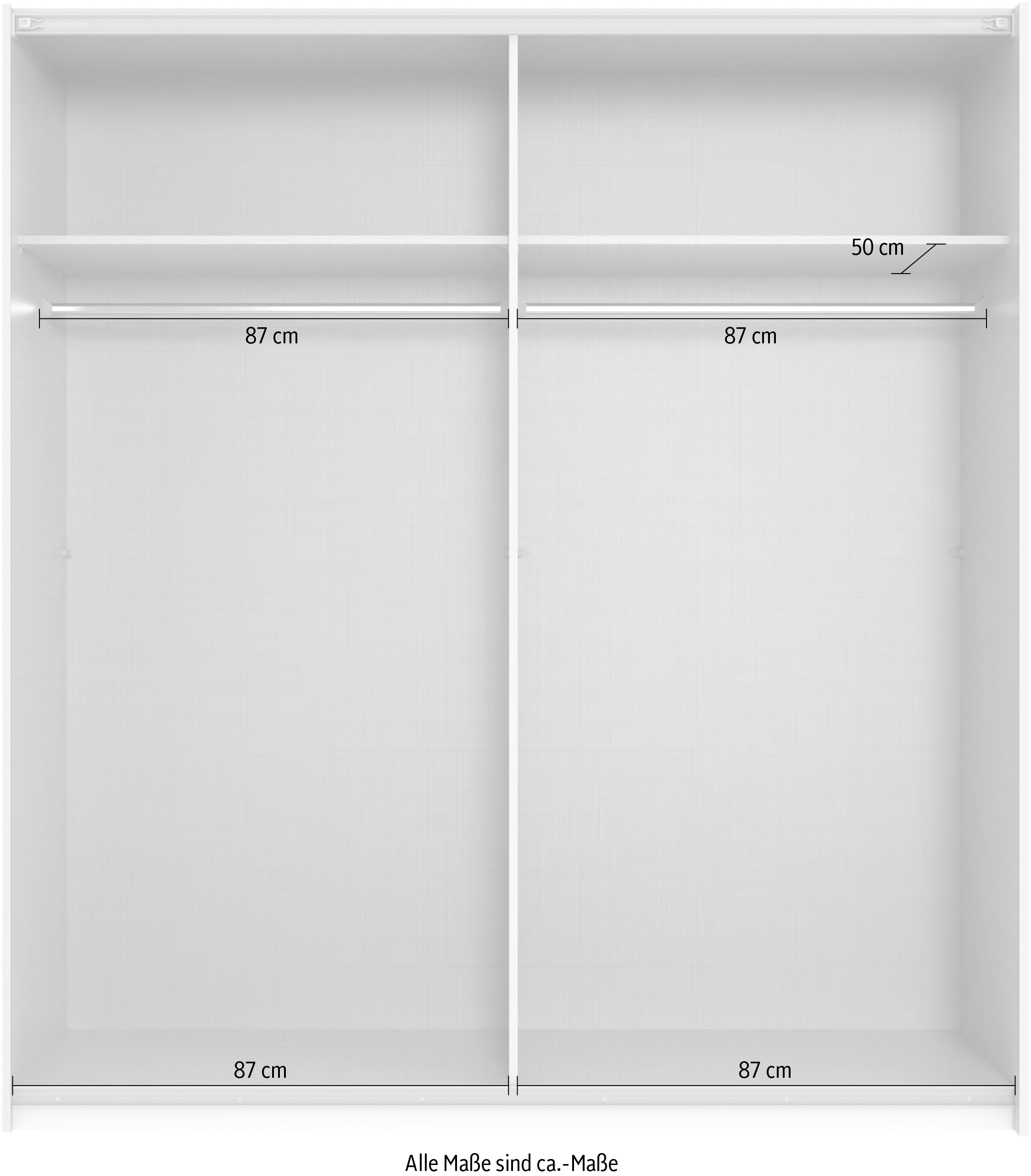 Wimex Kleiderschrank »Mugano, B/T/H 135 oder 180/65/198cm, Made in Germany«, (wähle Deine Ausstattung: Basic oder Premium!), 2 Schwebetüren mit oder ohne Spiegel, Metallgriffe