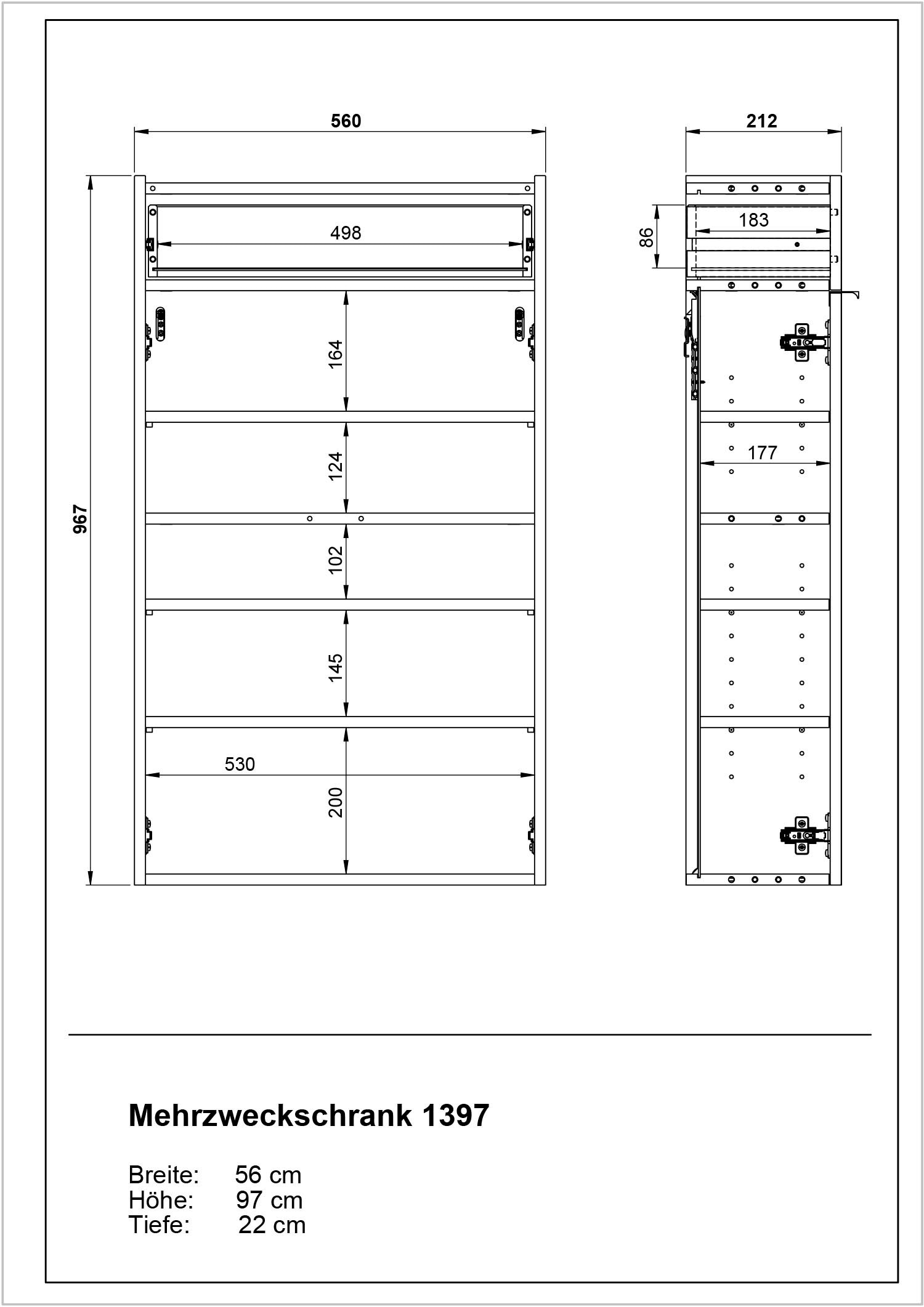 GERMANIA Garderoben-Set »Ameca«, (Set, 2 St.), Mehrzweckschrank und Spiegel, geringe Tiefe, ideal für schmale Flure