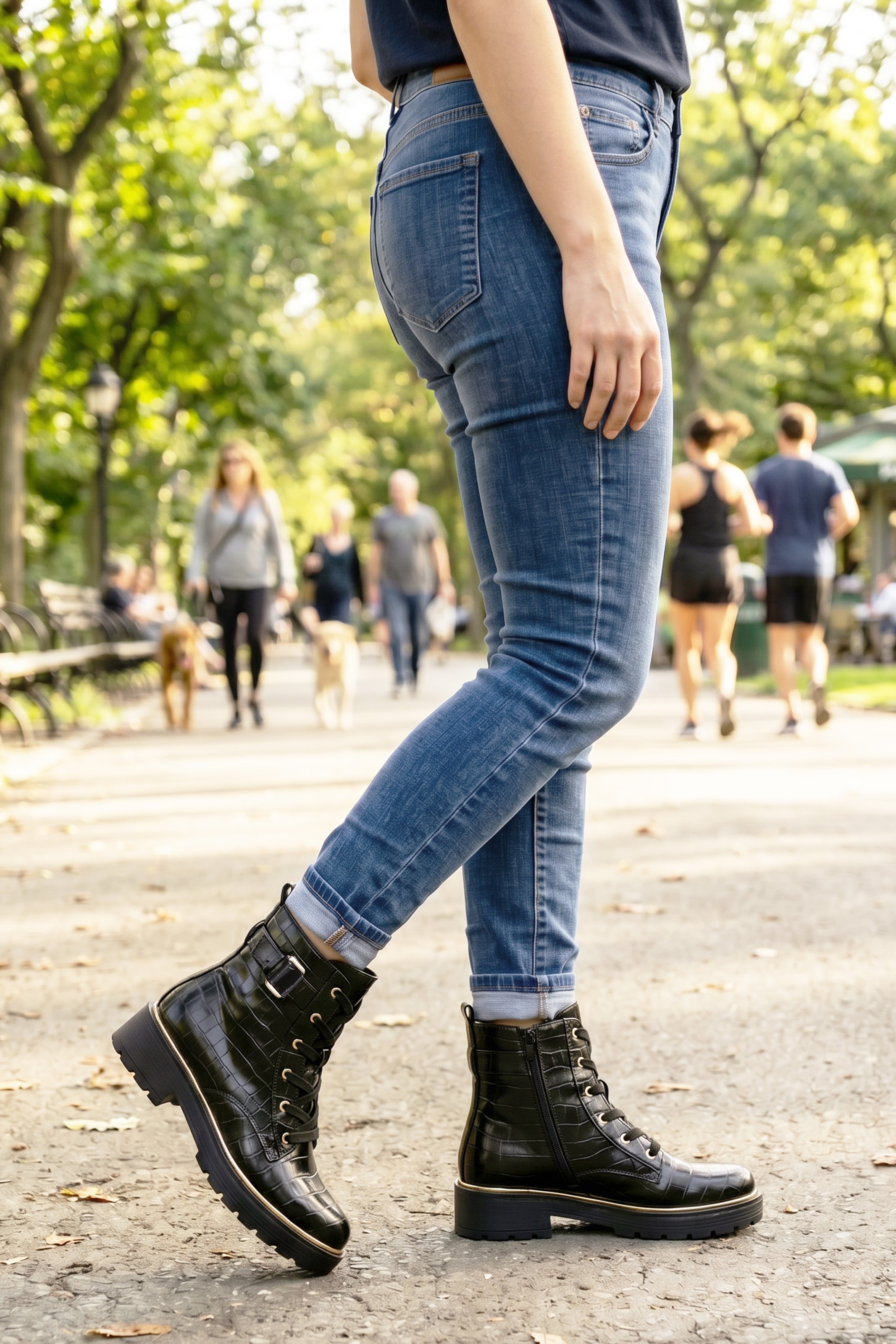 Aniston SHOES Schnürboots  Schnürstiefelette, Ankle Boots im Croco-Look - NEUE KOLLEKTION