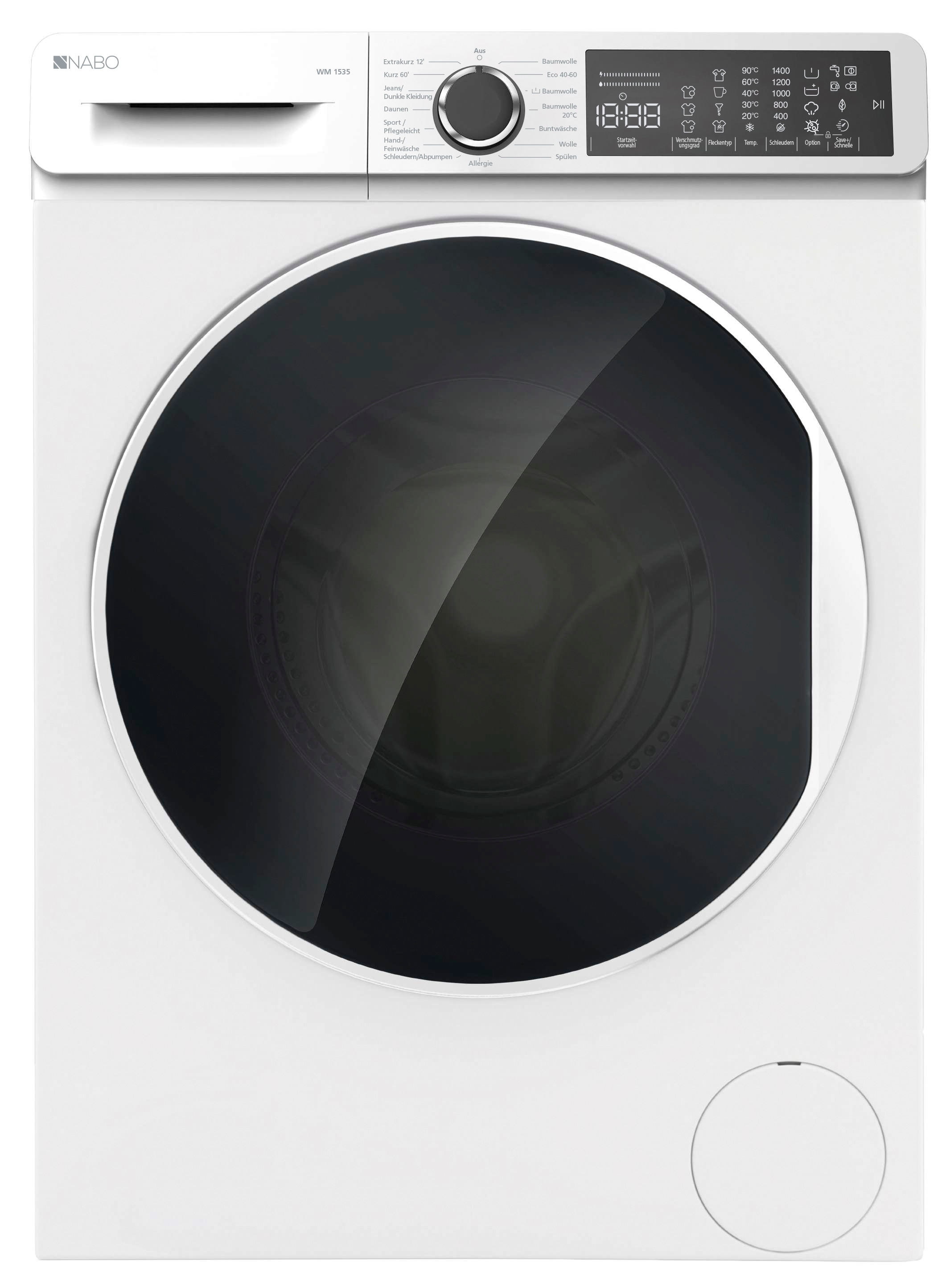 NABO Waschmaschine, WM 1535, 8 kg, 1300 U/min mit 3 Jahren XXL Garantie