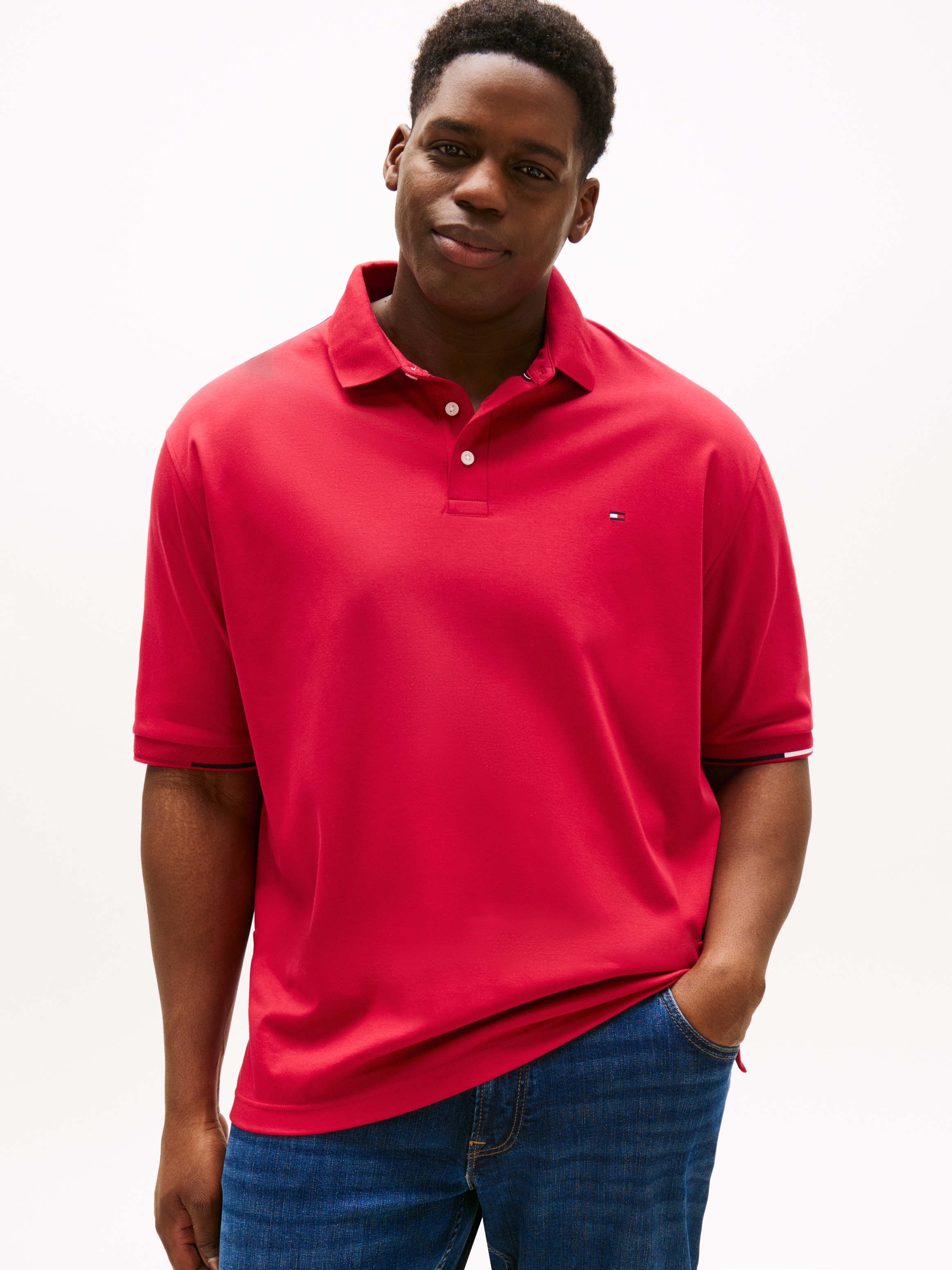 Tommy Hilfiger Big & Tall Poloshirt »BT-INTERLOCK FLAGCUFF SLIM FIT-B«, Große Größen
