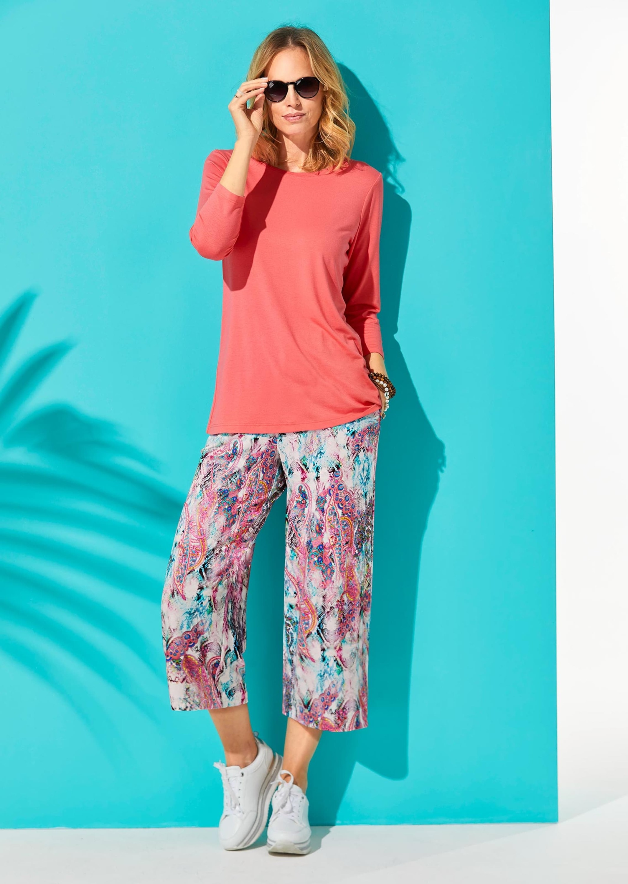 GOLDNER 2-in-1-Hose »Kurzgröße Attraktive Druckhose Louisa mit weichem Fall«