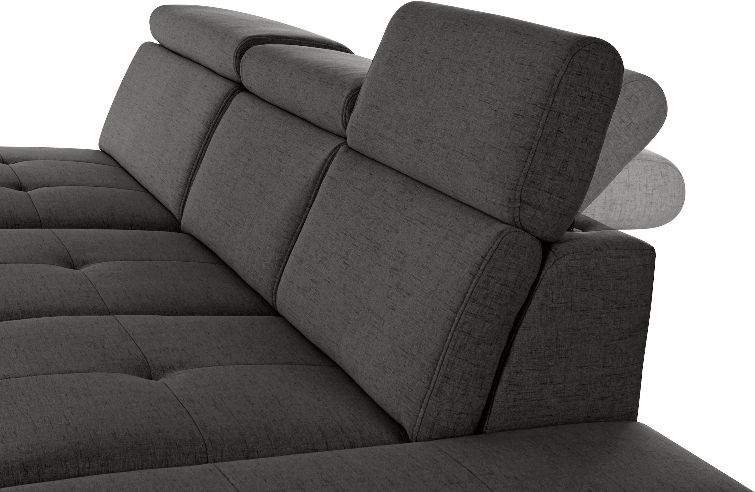 INOSIGN Ecksofa »Cardiz L-Form«, inkl.Kopfteilverstellung und Federkern wahlweise mit Bettfunktion