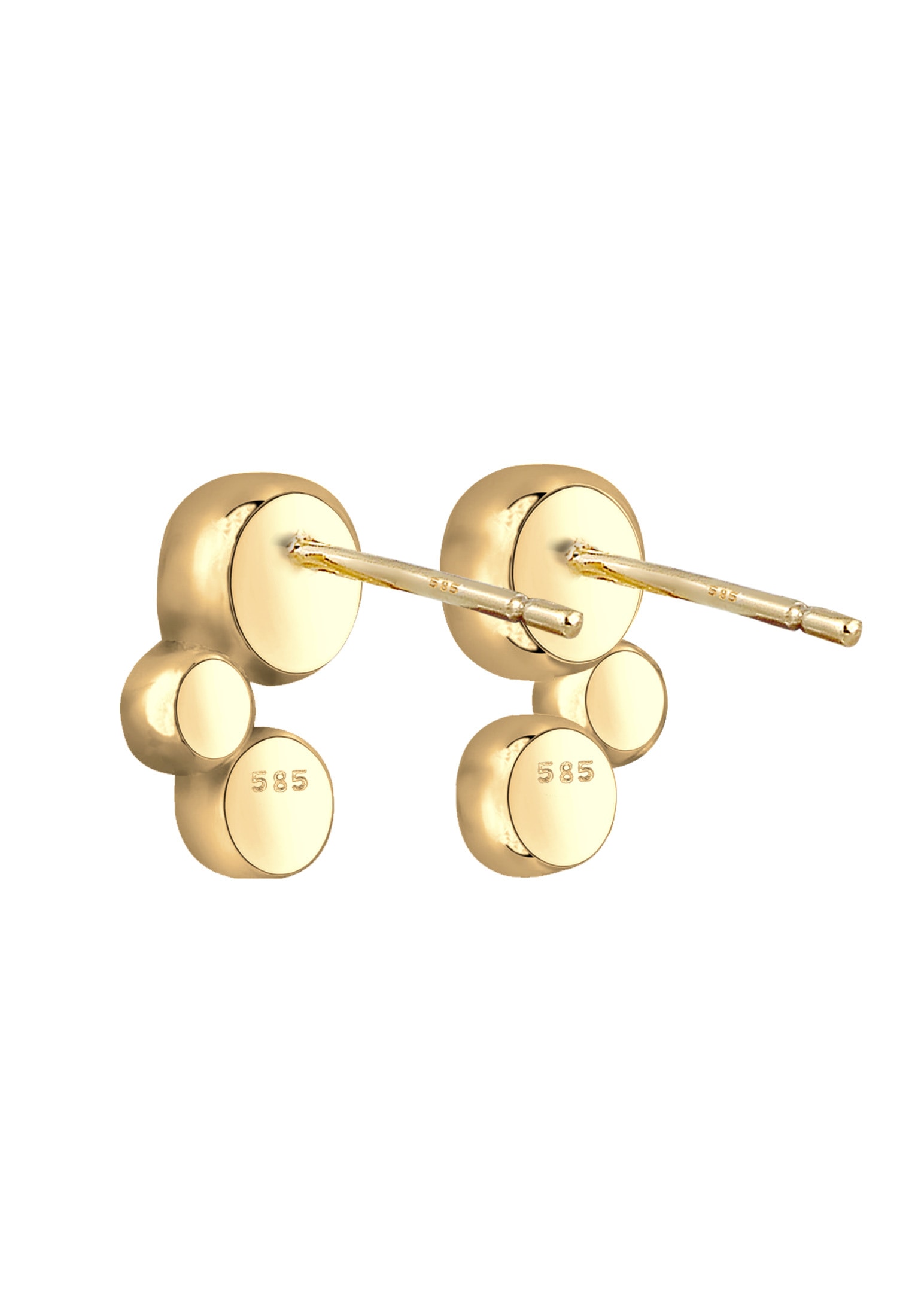 Elli Premium Paar Ohrstecker »Ohrringe Basic Geo Hochwertig Zirkonia 585 Gelbgold«