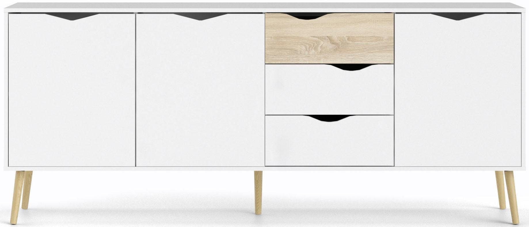 andas Kommode »Oslo, Sideboard, Aufbewahrung, Schubladenschrank, Stauraum«, Breite 196 cm, Höhe 82 cm, 3 Türen und 3 Schubladen
