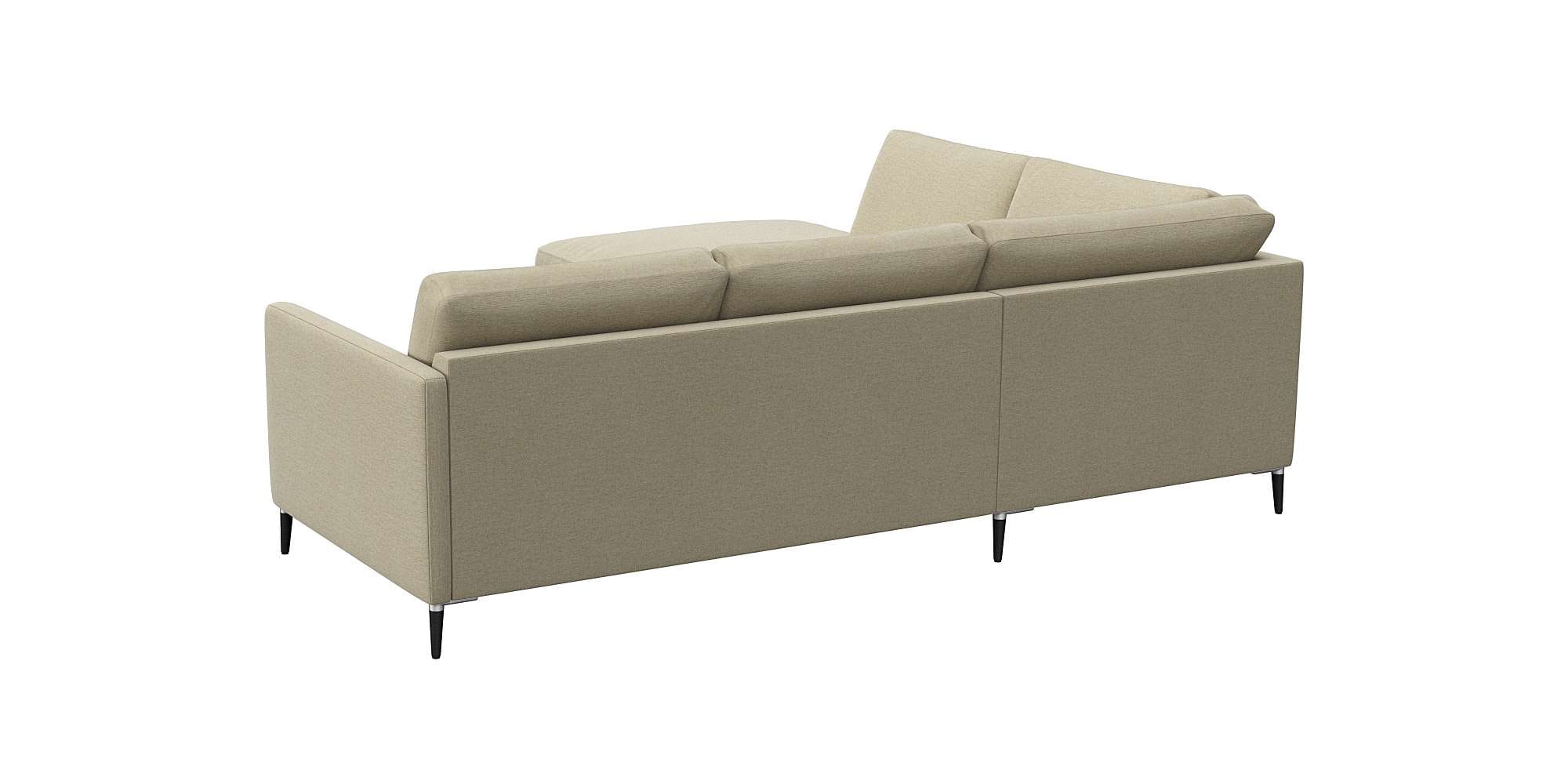 FLEXLUX Ecksofa »Fiore, L-Form«, schmale Armlehnen, Füße Alu/schwarz, B/T 234/225cm, Kaltschaum im Sitz