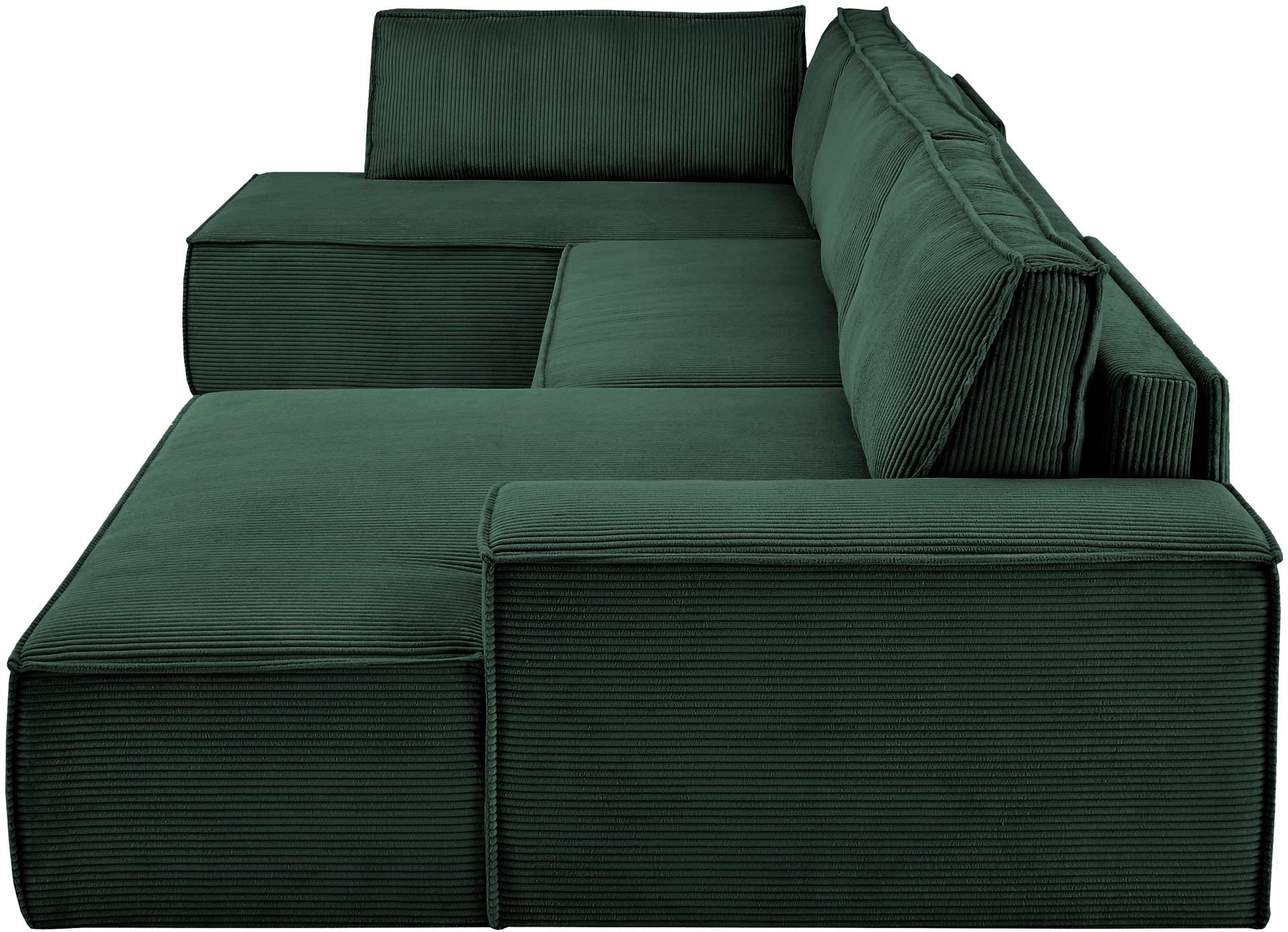 Home affaire Wohnlandschaft »SHERWOOD 329 cm, U-Form, Schlafsofa,«, Schlaffunktion m. Bettkasten (194x139 cm), Cord, Vintage, Samtvelours