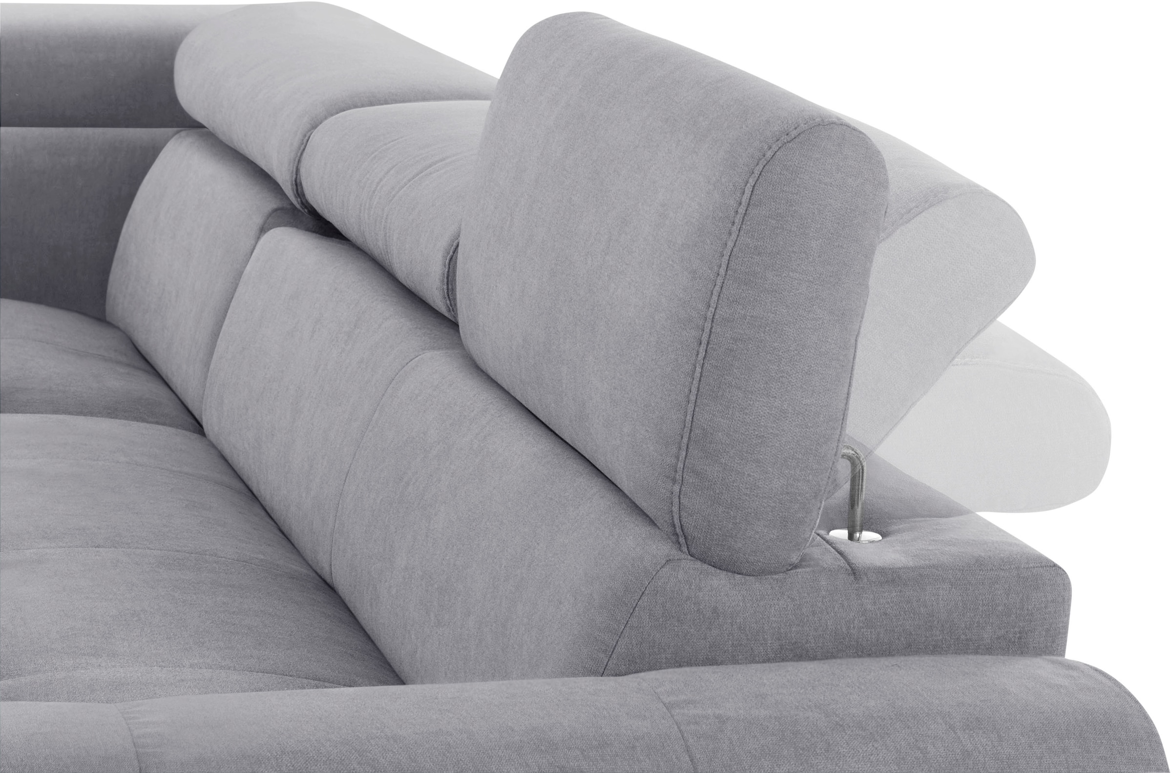 COTTA Ecksofa »Mia L-Form mit 3 Zierkissen«, wahlweise mit Bettfunktion, Bettkasten, Beleuchtung & Wireless-Charger