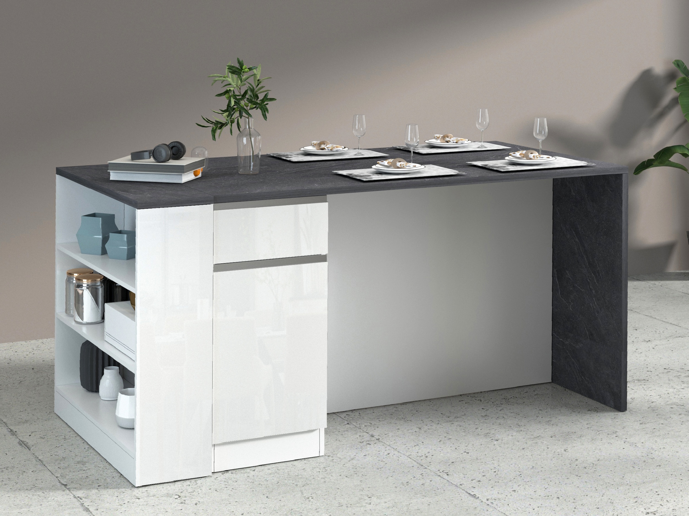 KOCHSTATION Küchenregal »Sole,Regal,Standregal,Küchenregal,Ablageregal«, Kombinierbar mit Kücheninsel Serie Sole Kochstation