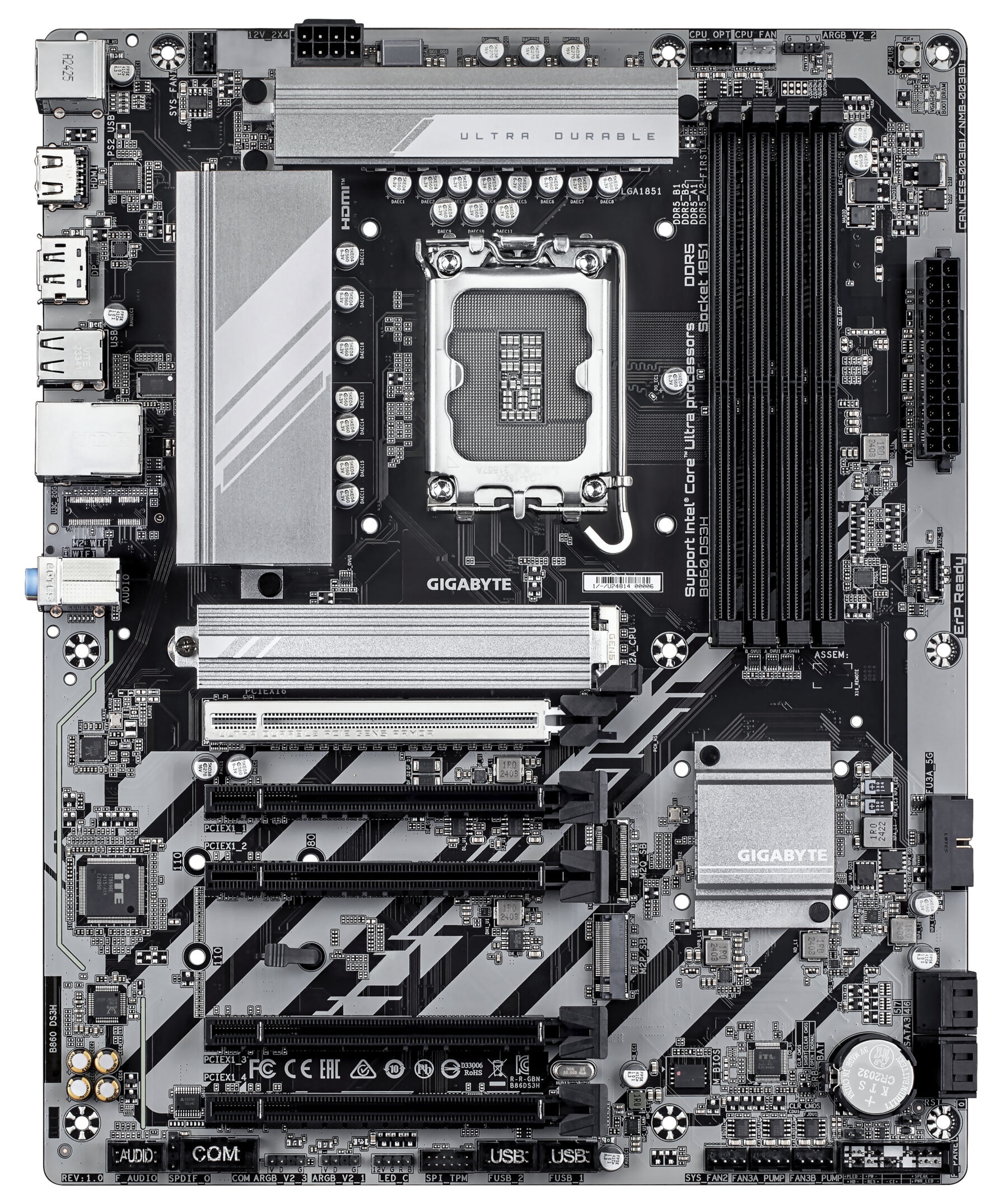 Gigabyte Mainboard »B860 DS3H Mainboard - Intel Core Ultra CPUs, 8+1+2+2 Phasen VRM, bis z«