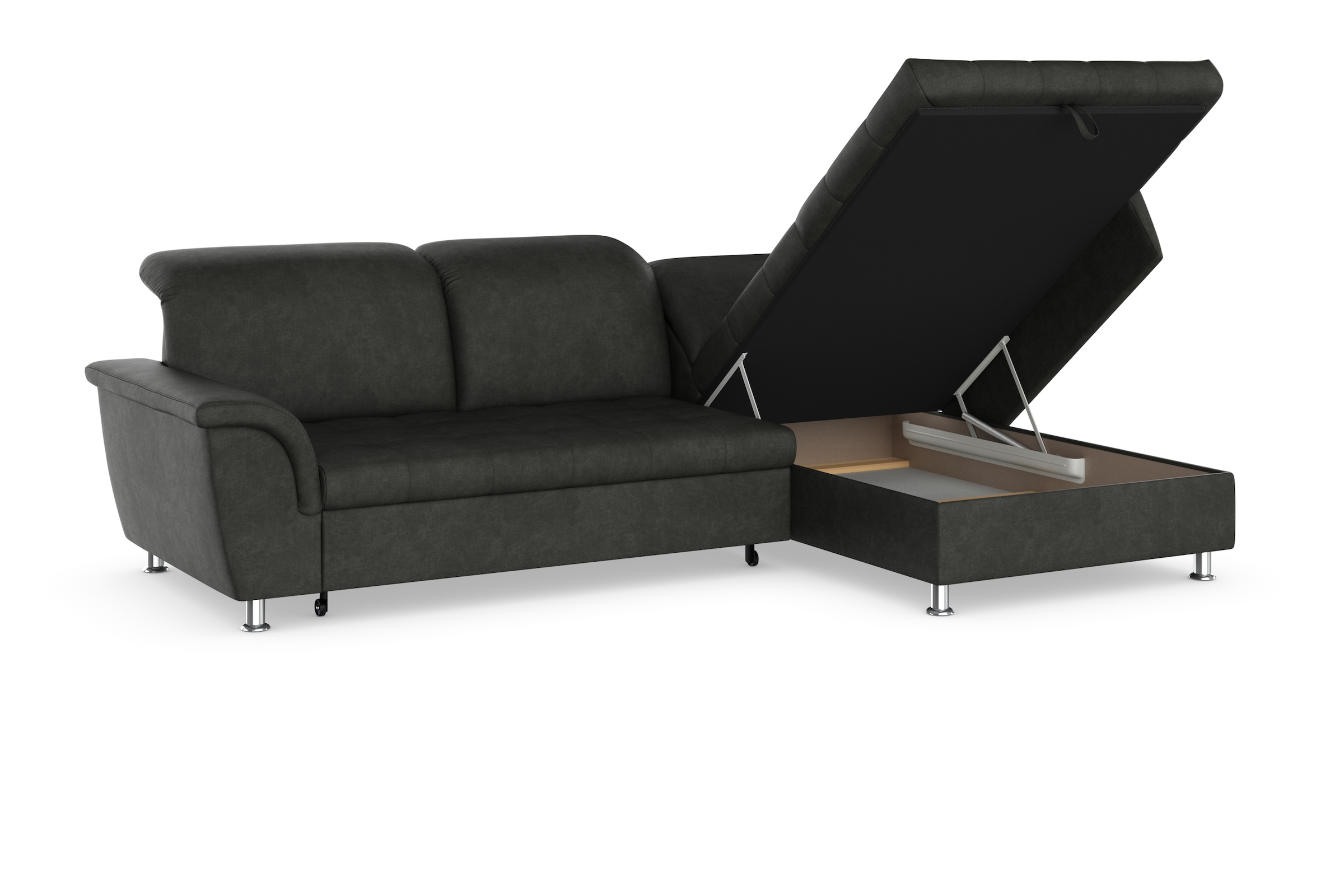 DOMO collection Ecksofa Franzi, wahlweise mit Bettfunktion, Bettkasten und Kopfteilverstellung