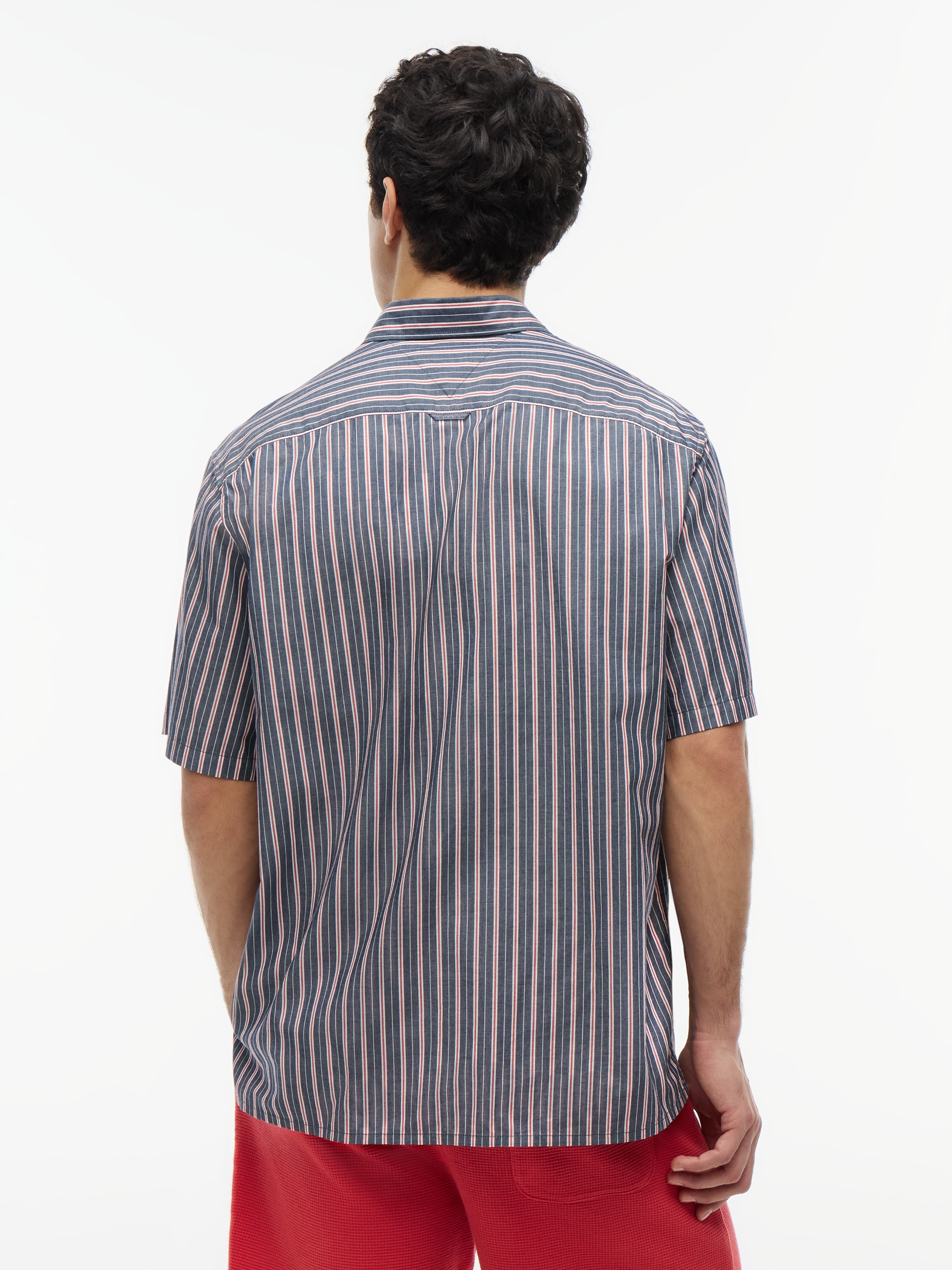 Tommy Jeans Kurzarmhemd »POPLIN STRIPE SHIRT« Relaxed fit mit Brusttasche