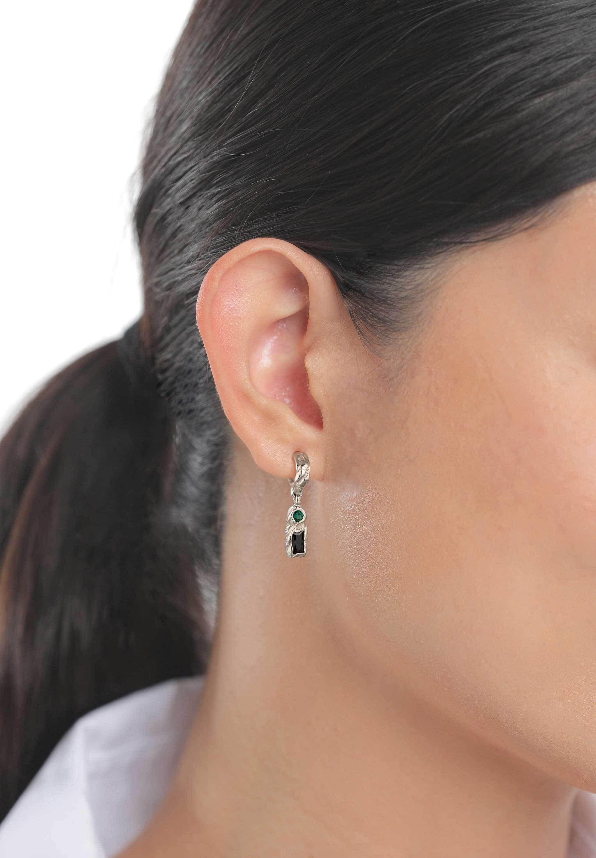 Elli Paar Ohrstecker »Ohrringe Zirkonia Synthetischer Smaragd Grün 925 Sterling Silber«