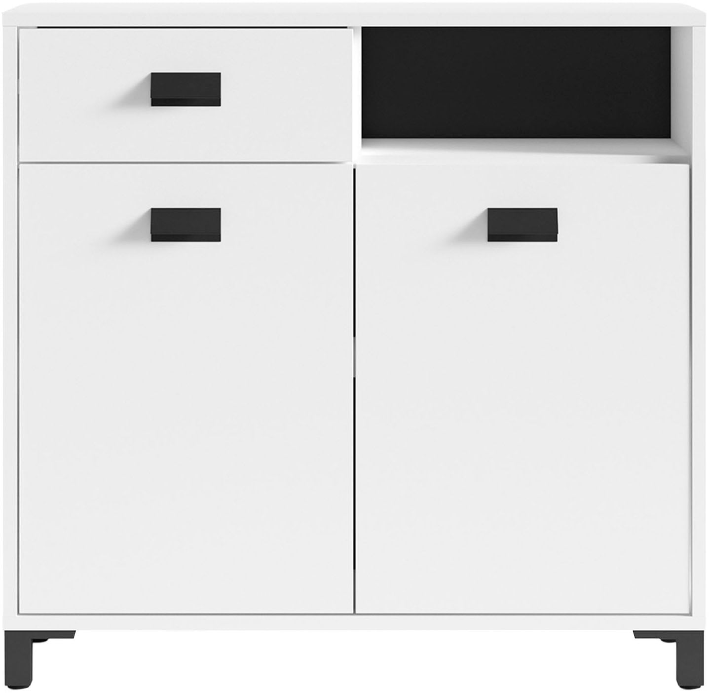 byLIVING Badkommode »Wellness« 80cm Badezimmer Kommode mit Metallgriffen und viel Stauraum