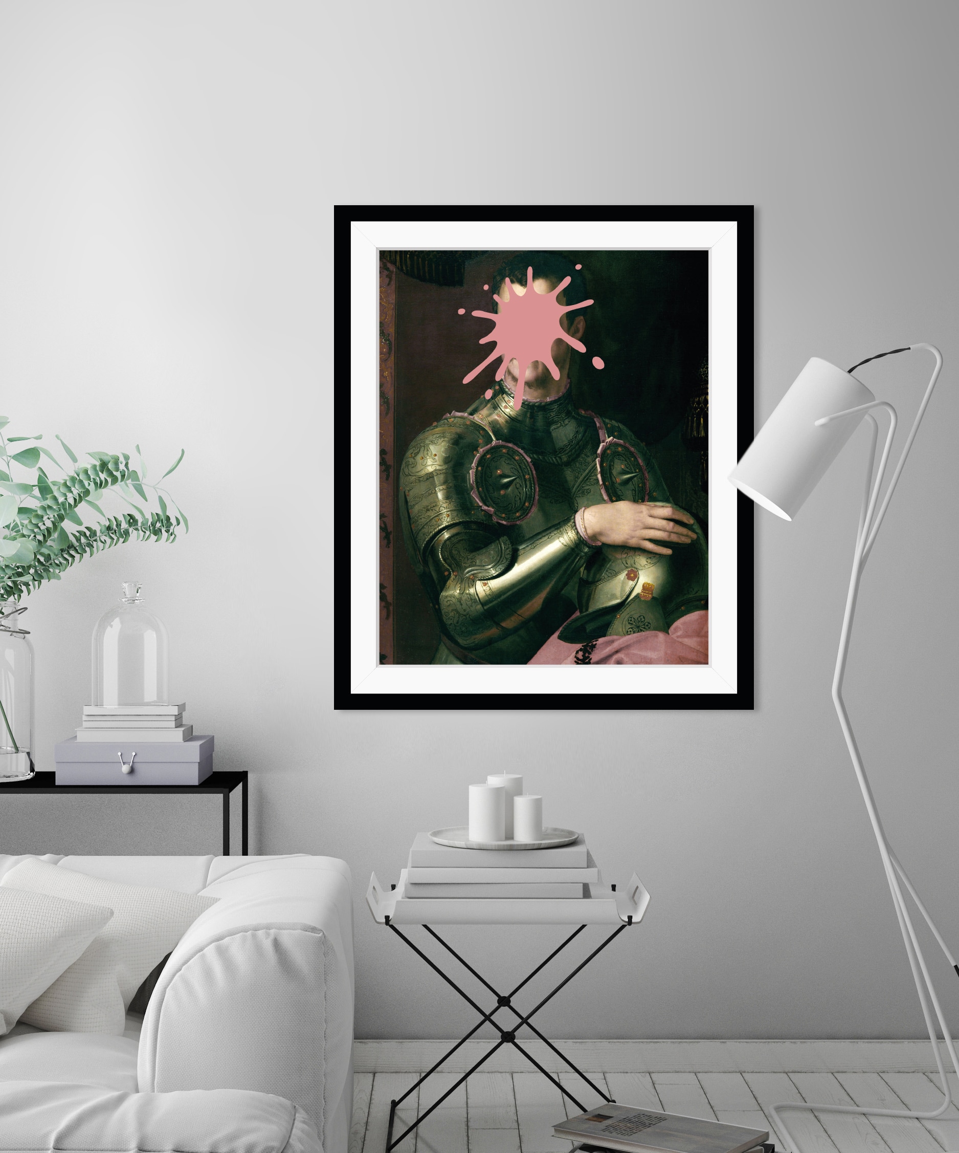 queence Bild »Mailin mit Farbklecks«, Mann-Historische Persönlichkeiten-Bilder von Männern-Kunst-Gemälde-Ritter, HD Premium Poster-Druck inkl. Holzrahmen