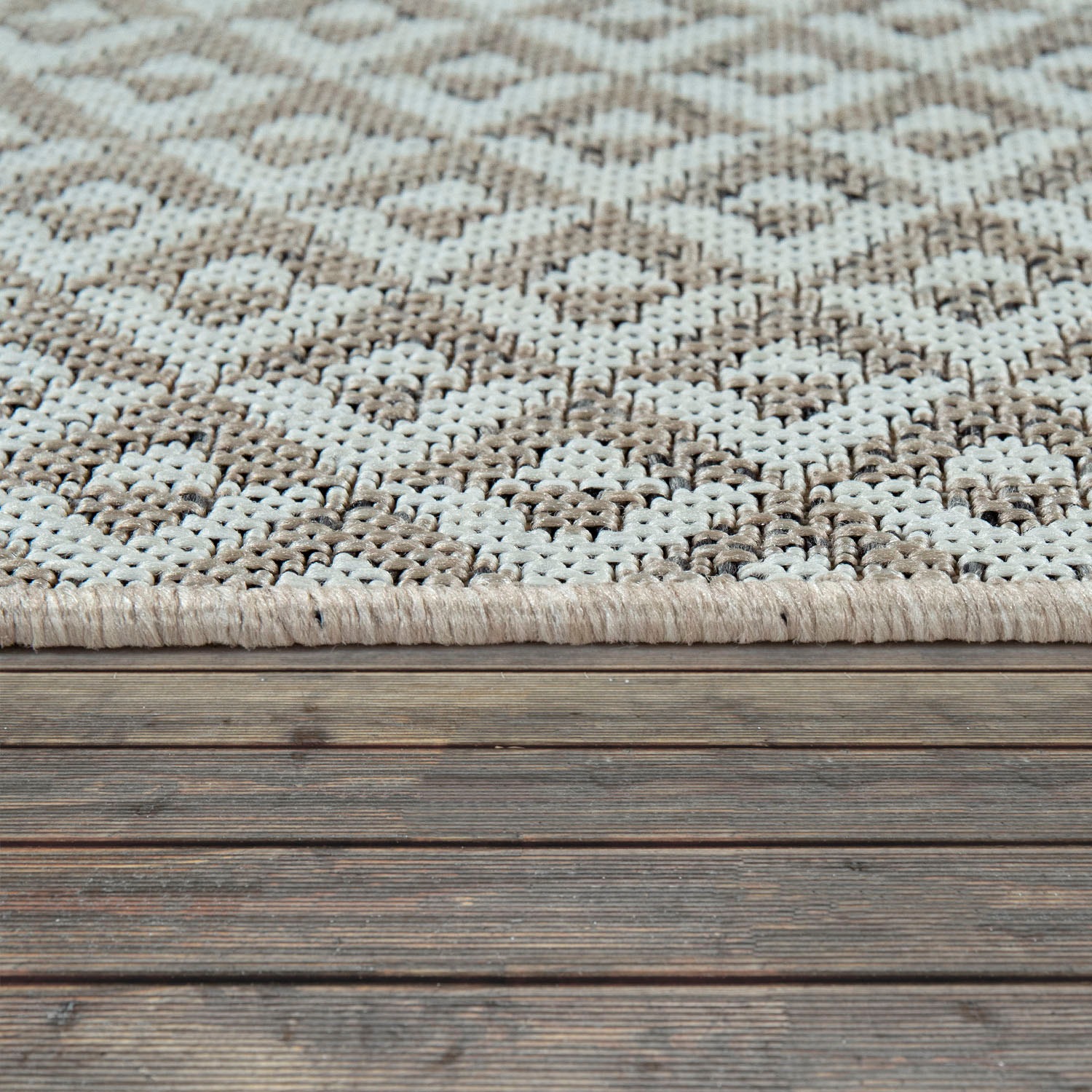 Paco Home Teppich »Kortrijk 745«, rechteckig, 4 mm Höhe, Flachgewebe, modernes geometrisches Design, In- und Outdoor geeignet