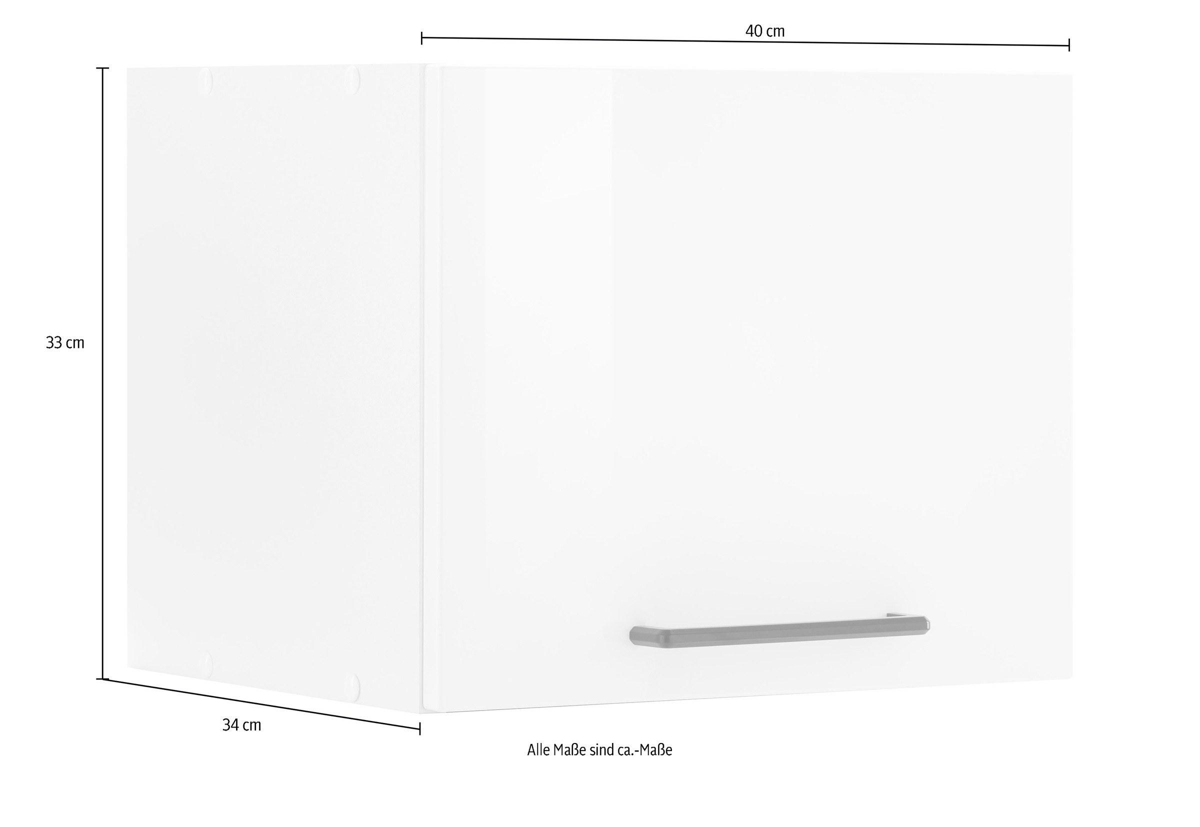 KOCHSTATION Klapphängeschrank »KS-Tulsa«, 40 cm breit, mit 1 Klappe, schwarzer Metallgriff, MDF Front