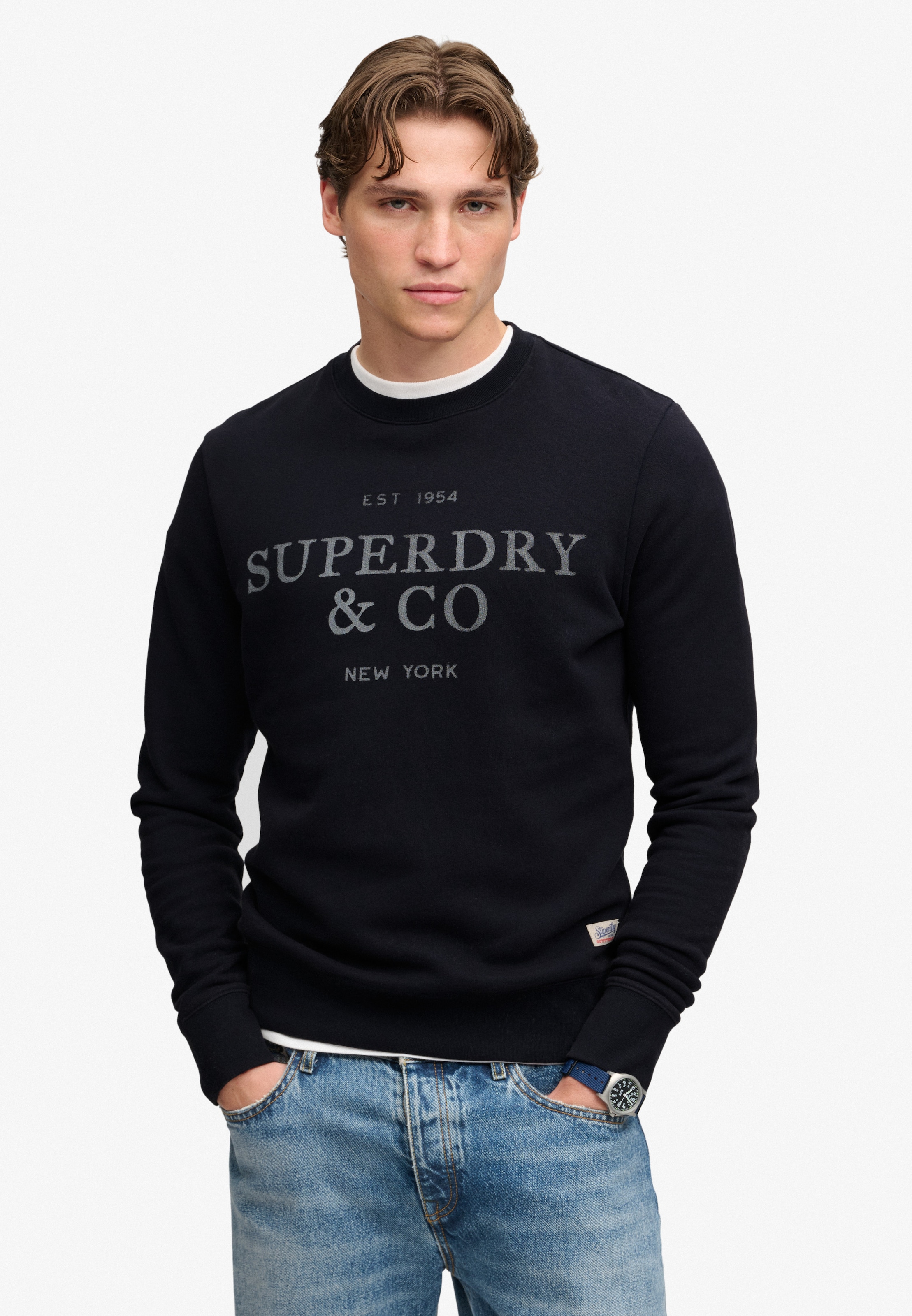 Superdry Sweatshirt »1954 COMPANY RELAXED SWEAT«, Baumwollmischung, relaxed fit
