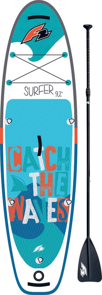 F2 SUP-Board »Surfer Kid«, (mit Paddling Transportrucksack), Paddel, bei Stand Up Pumpe und