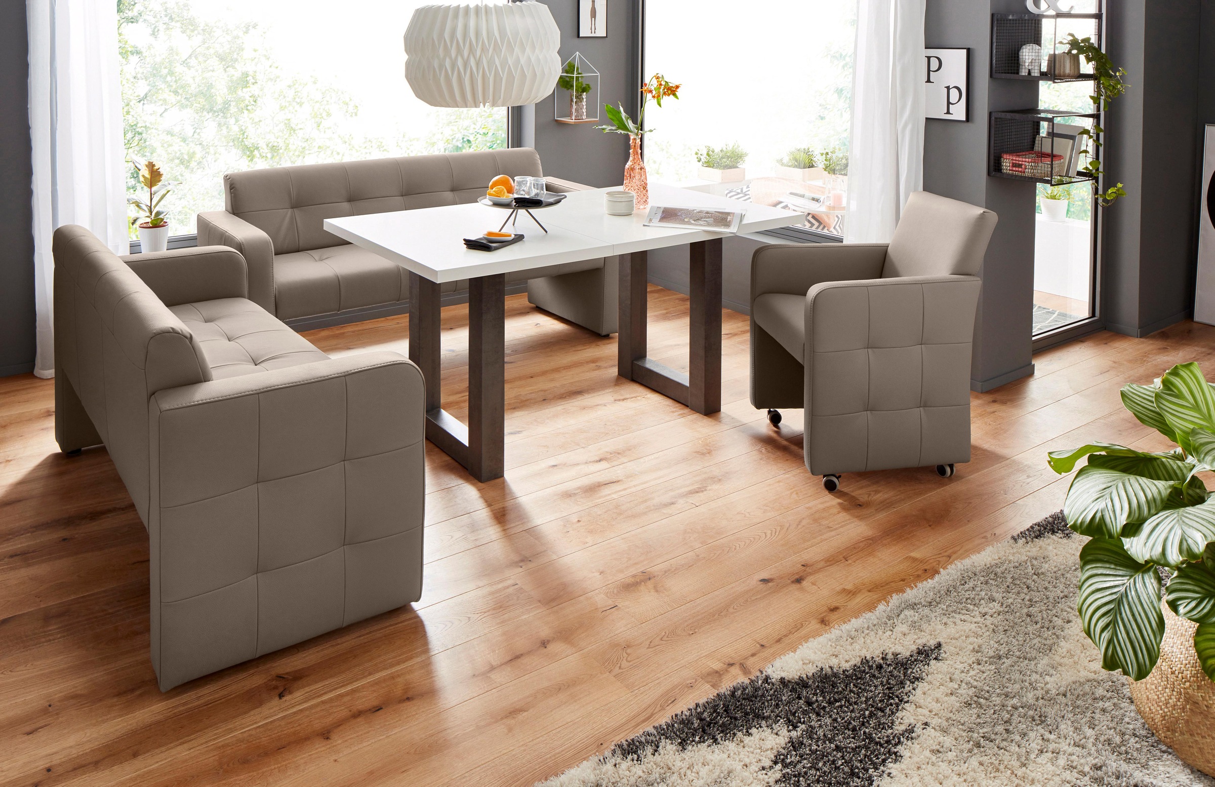 exxpo - sofa fashion Polsterbank »Barista Küchensofa mit Komfortsitzhöhe 49cm«, tolle Detailverarbeitung, frei im Raum stellbar