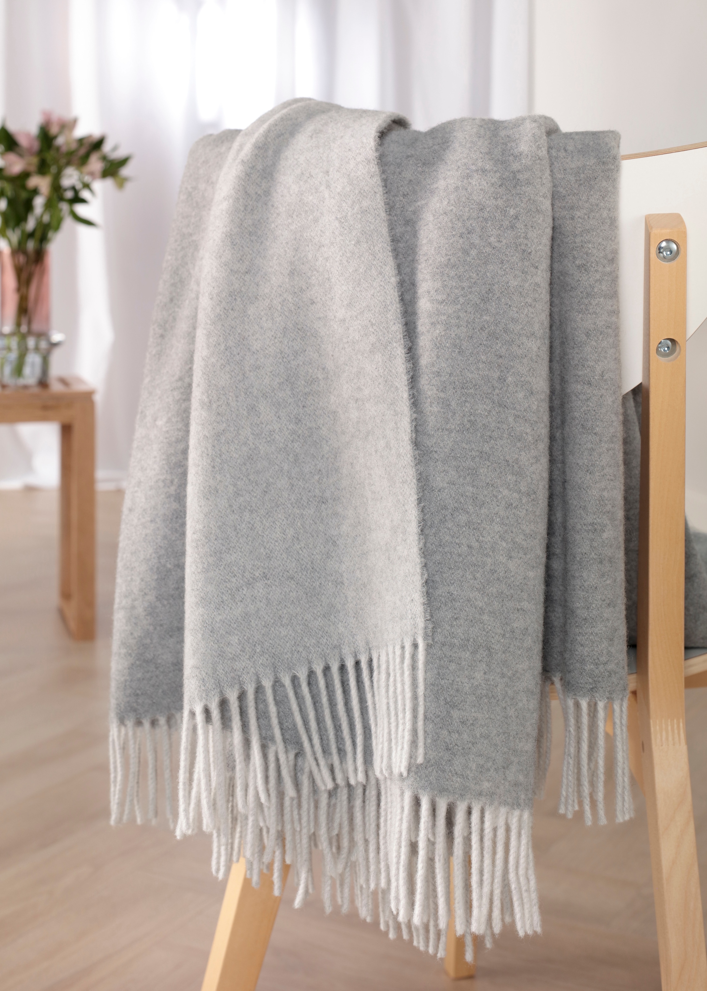 Biederlack Plaid »Soft Impression im Doubleface-Look« Wolle-Kaschmir-Mix