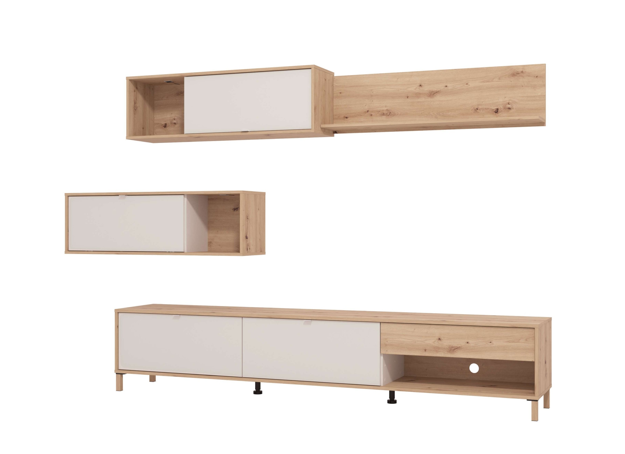 Home affaire Wohnwand »Norwich Anbauwand, Wohnkombination, Wohnzimmer-Set« 4 Stk. tlg.