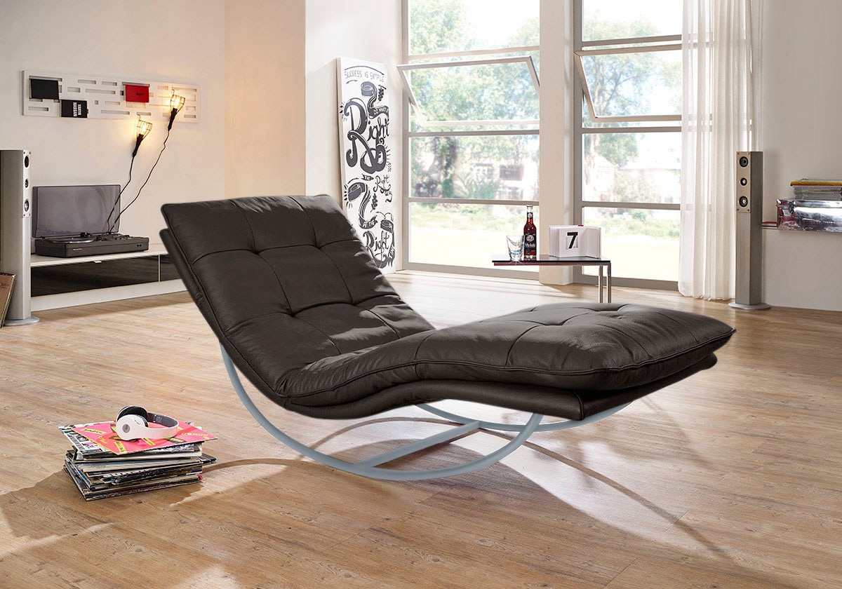 W.SCHILLIG Relaxliege »daily dreams«, in Waffelkissen-Optik, Schaukelgestell silber matt, in 2 Breiten