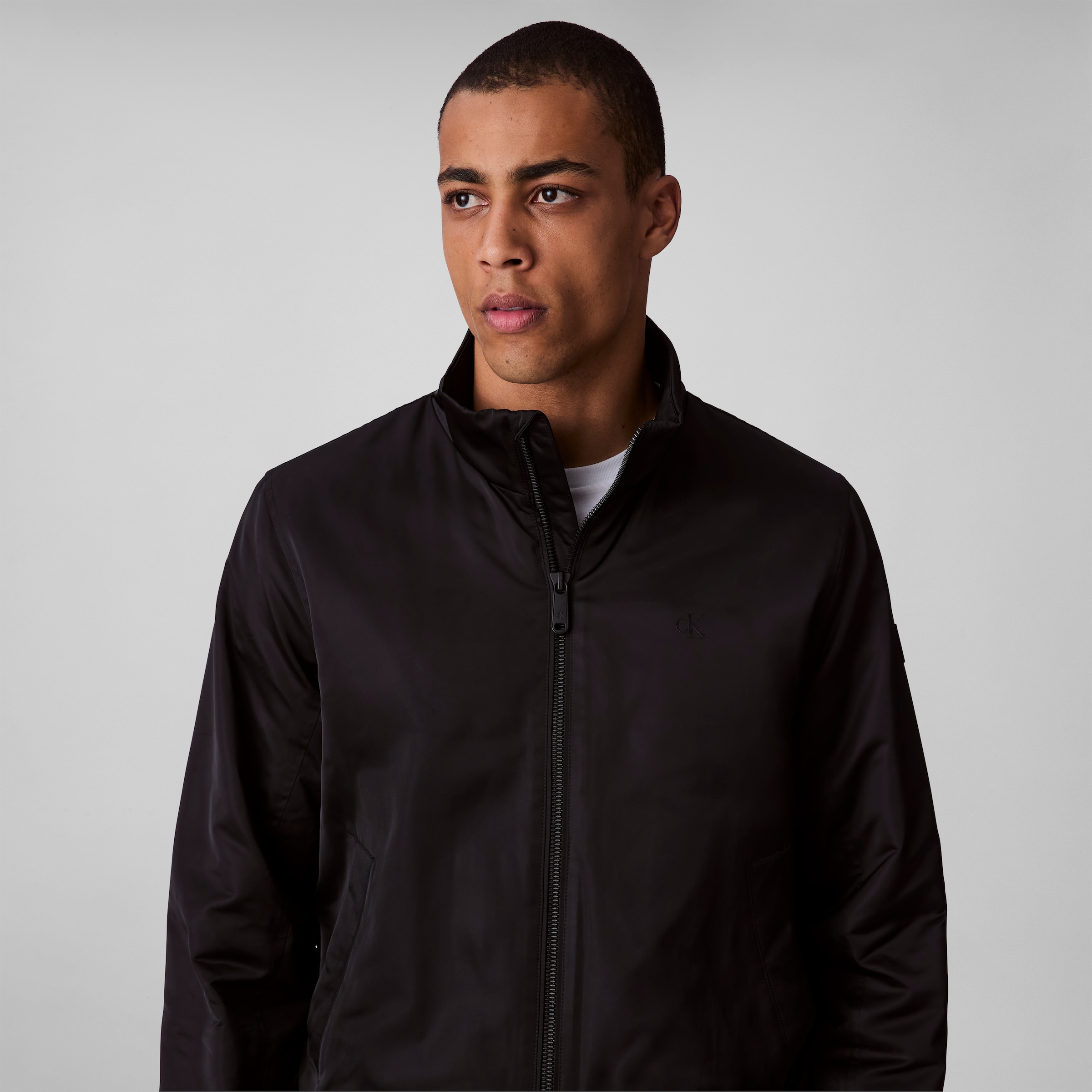 Calvin Klein Jeans Bomberjacke »LS PADDED HARRINGTON JACKET« ohne Kapuze Mit Rundhalsausschnitt mit Stehkragen