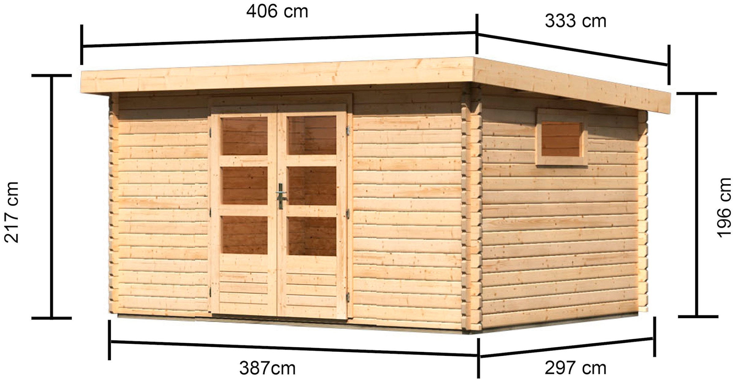 Karibu Gartenhaus »Trittau 5« 40 mm Wandstärke, mit Fenster