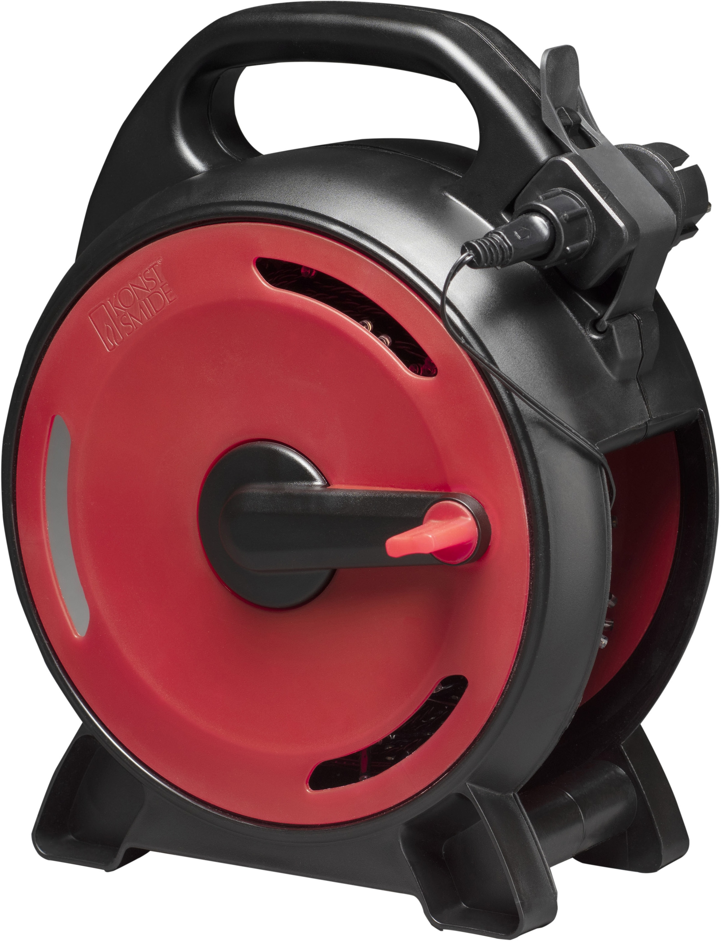 KONSTSMIDE LED-Lichterkette »Weihnachtsdeko aussen«, 400 St.-flammig, Micro LED Compactlights mit Kabelaufroller, schwarz-rot, 400 Dioden