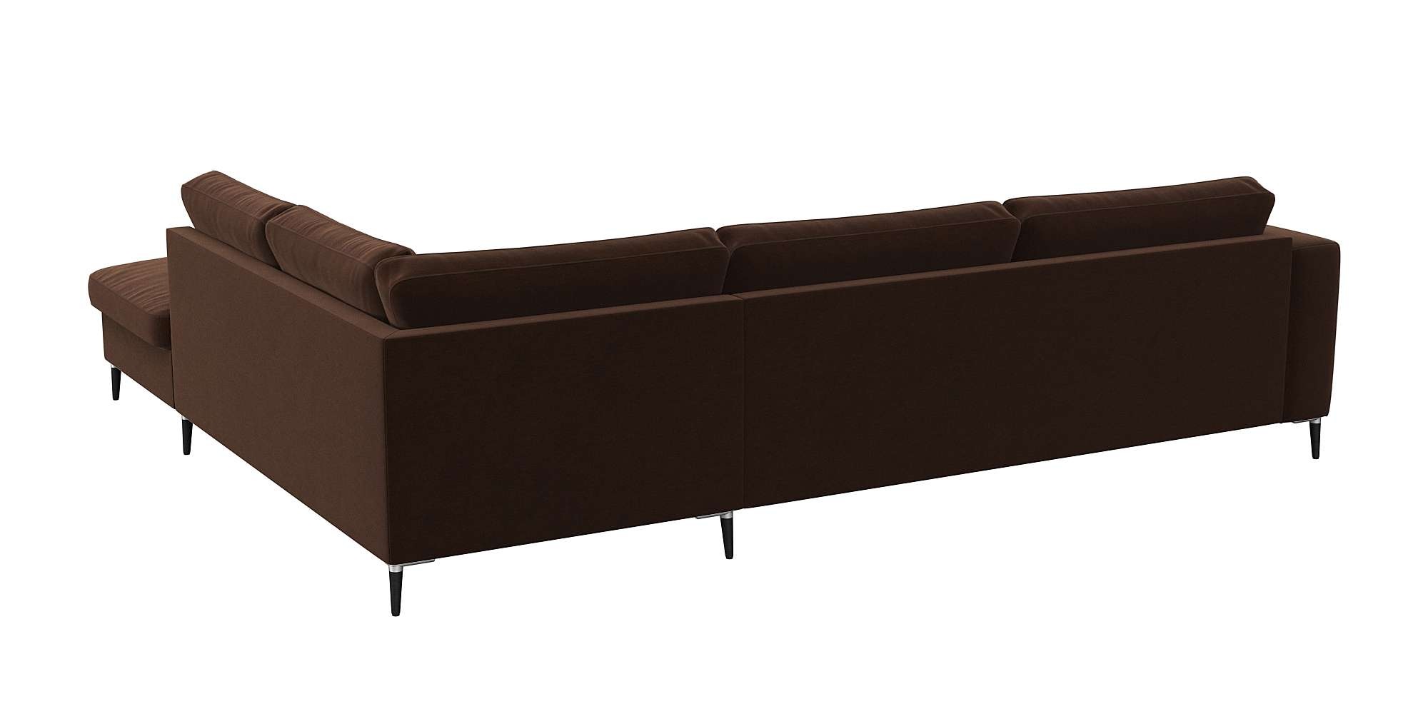 FLEXLUX Ecksofa »Fiore, super Sitzkomfort durch Kaltschaum im Sitz, L-Form«, breite Armlehnen, Füße Alu+schwarz