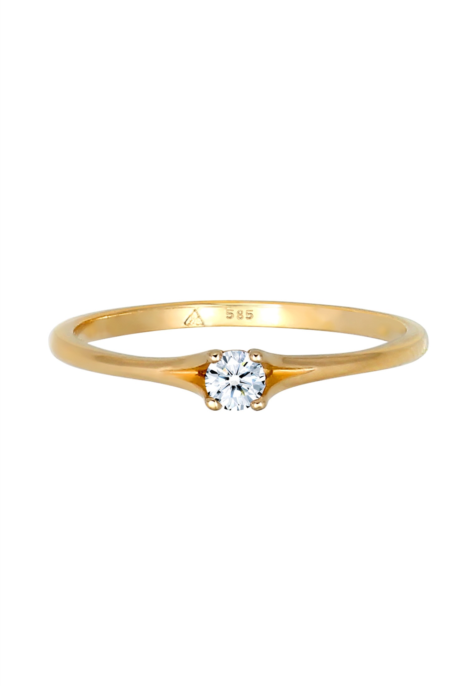 Elli DIAMONDS Trauring »Ring Verlobungsring Diamant Weiß Brillantschliff (0.06ct) 585 Gelbgold«