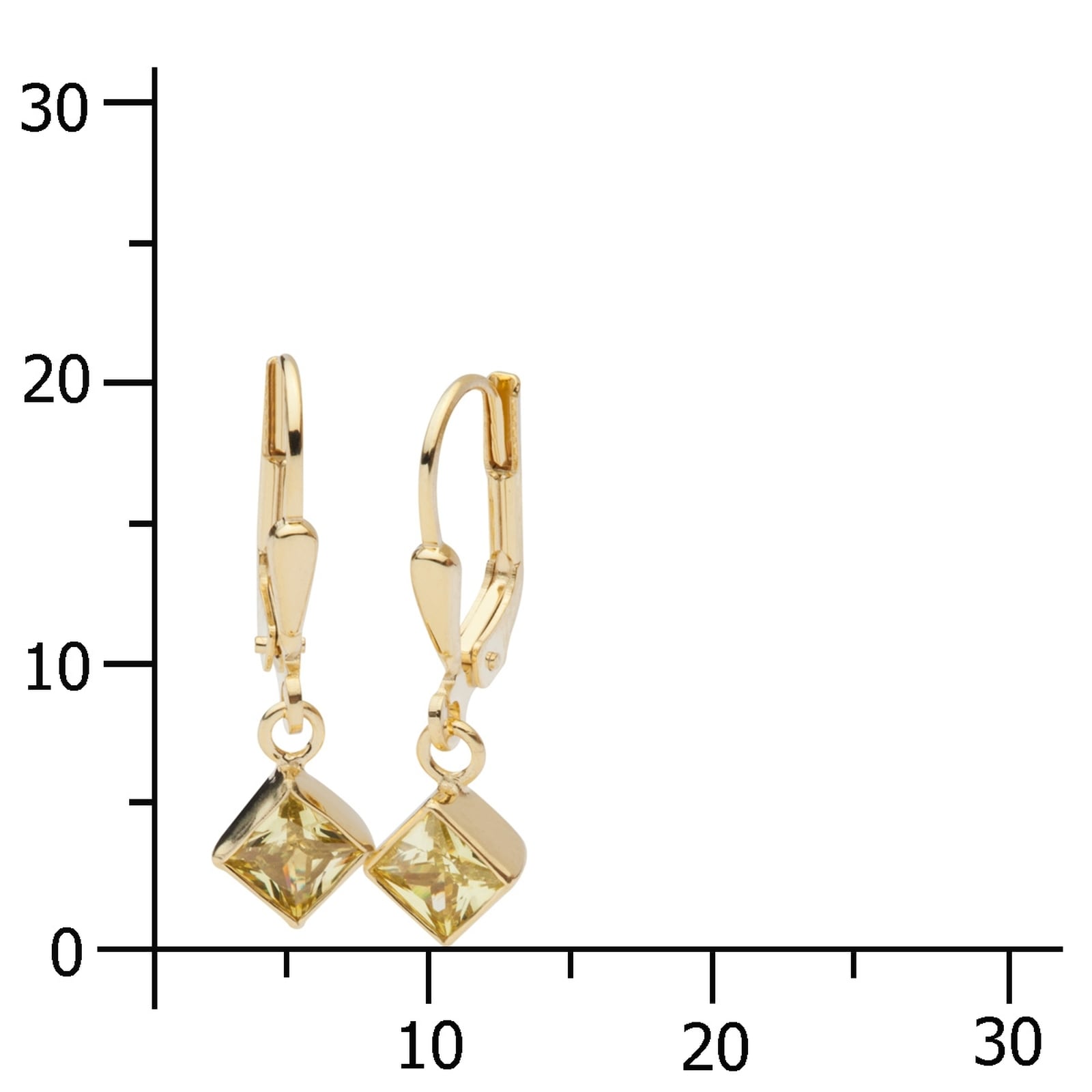 OSTSEE-SCHMUCK Paar Ohrhänger »- Anna 5x5 mm - Gold 333/000 - Zirkonia«