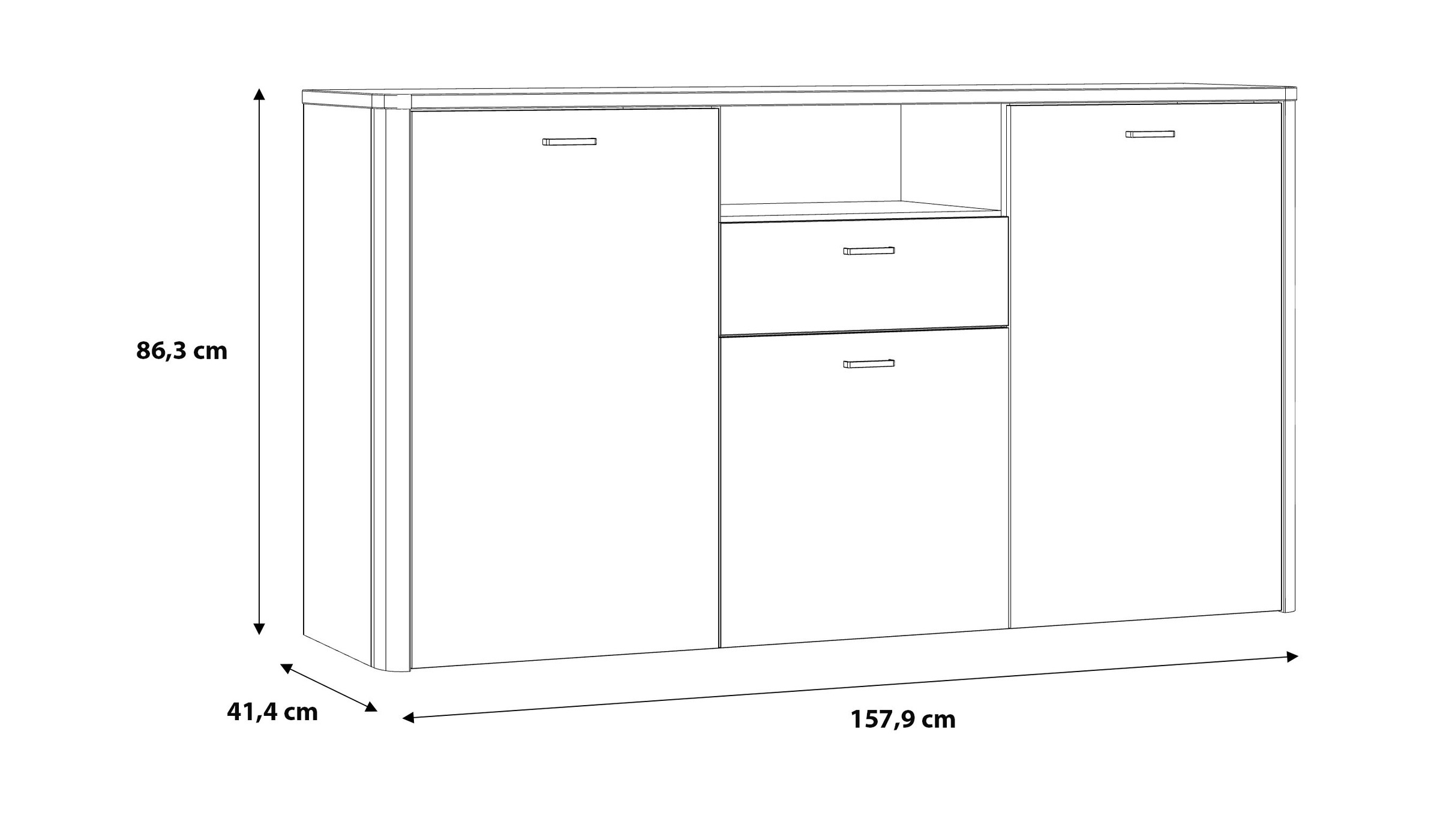 FORTE Sideboard »Leokadia«, Breite ca. 157 cm