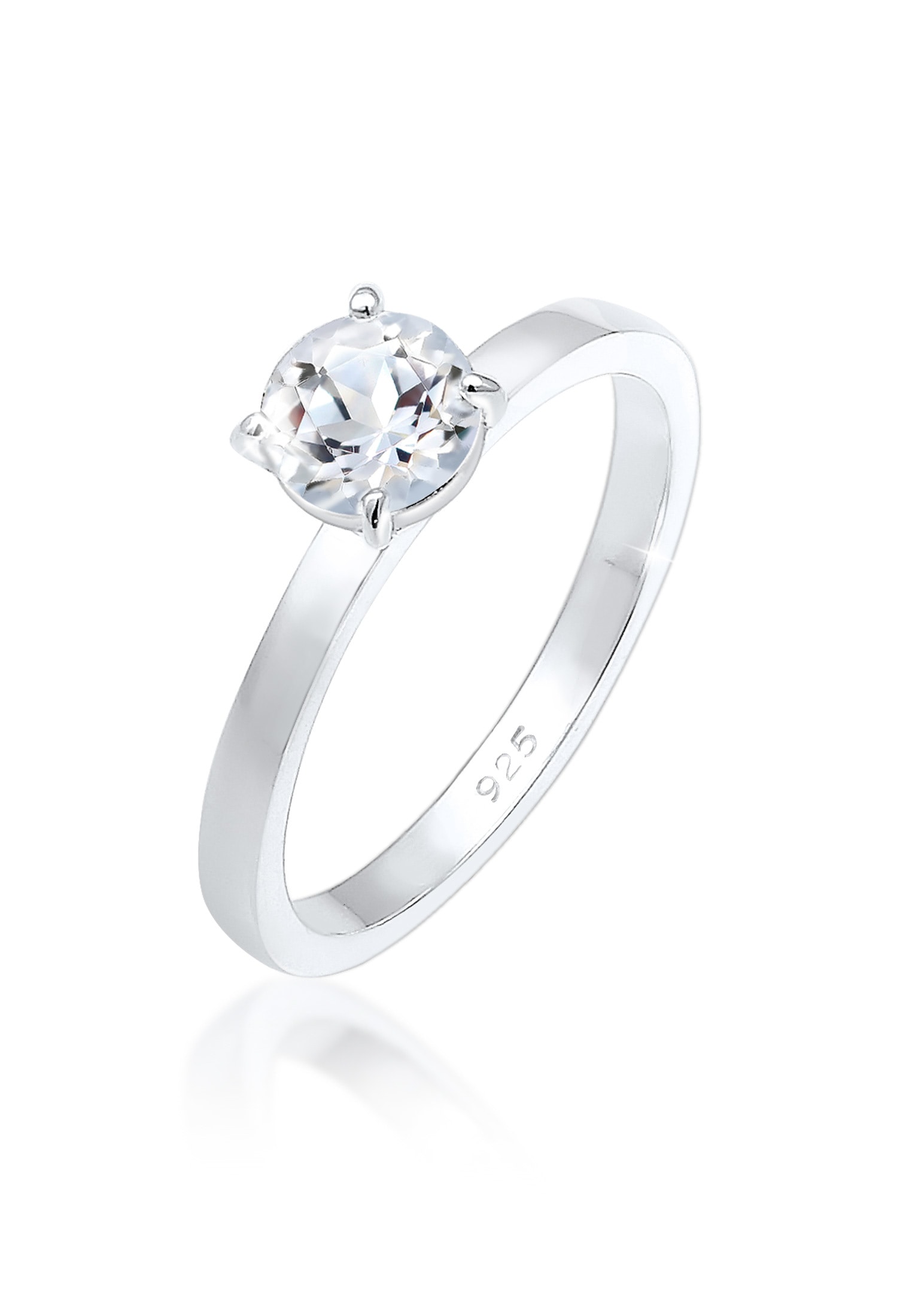Elli Premium Verlobungsring »Ring Solitär Topas Weiß 925 Sterling Silber«