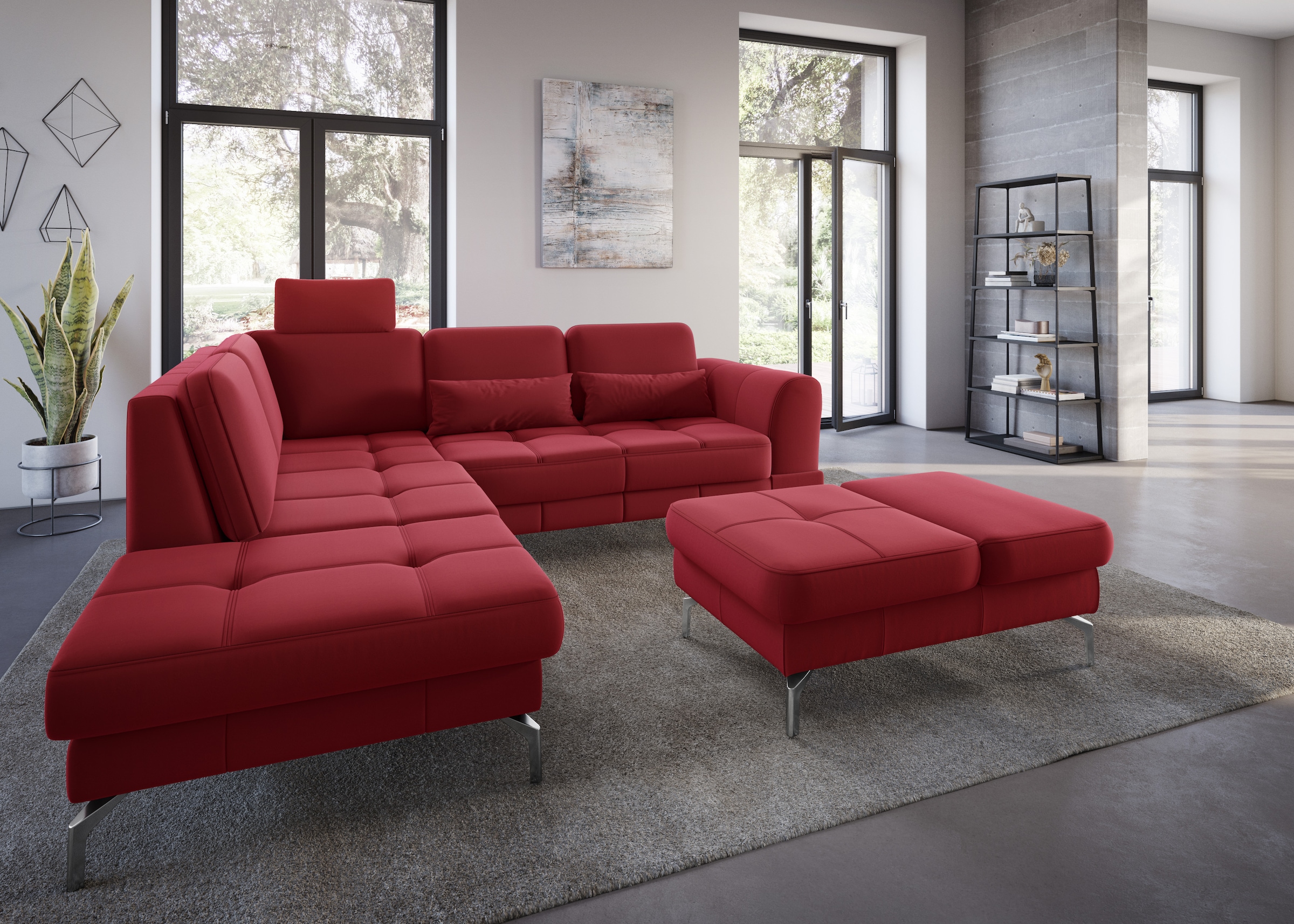 sit&more Hocker »Bendigo«, mit Klappfunktion, Bodenfreiheit 15 cm, wahlweise in 2 Fußfarben
