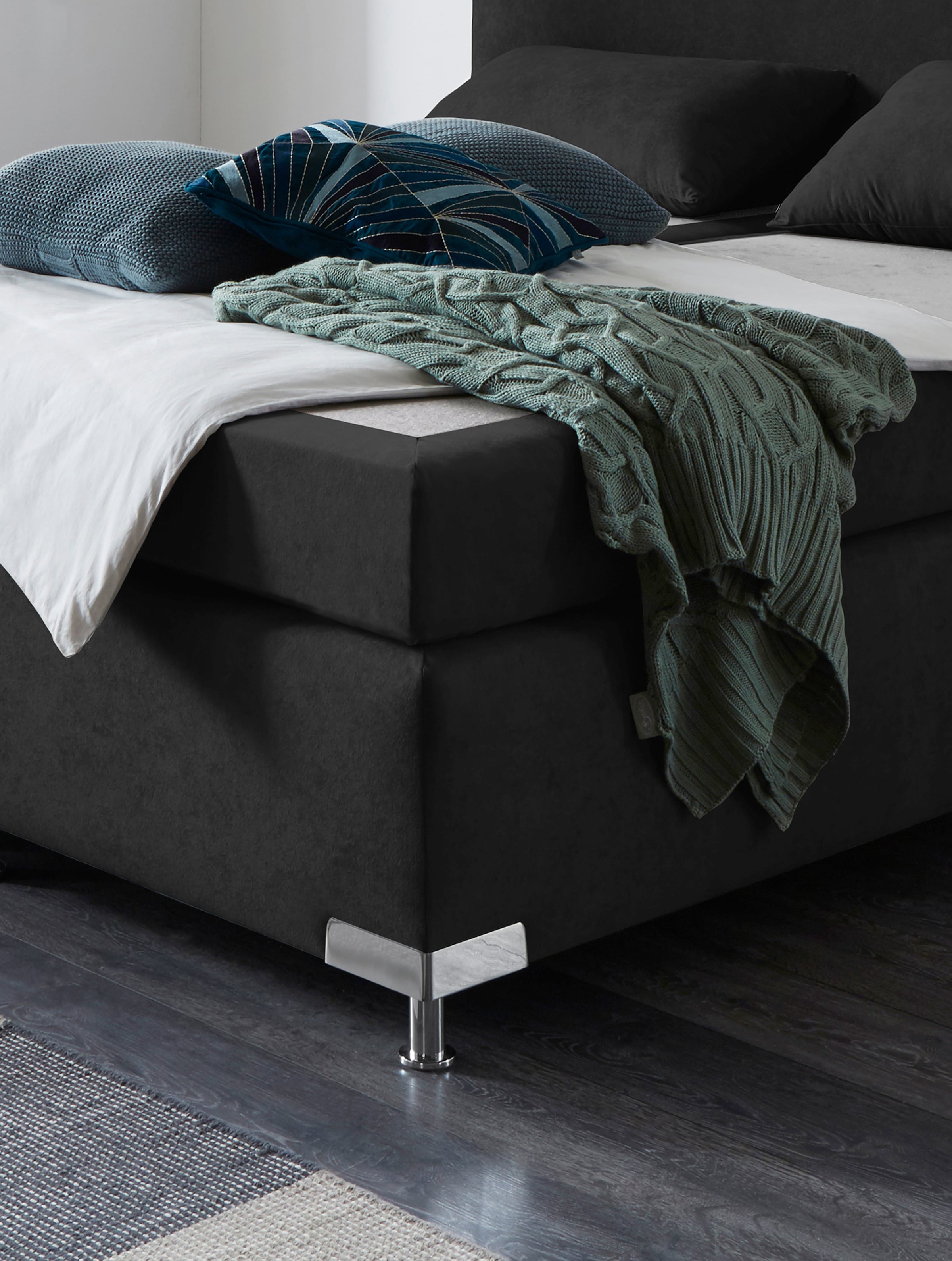 Westfalia Schlafkomfort Boxspringbett »Amsterdam in den Breiten 160x200, 180x200cm & 200x200cm« Optional mit Topper, 