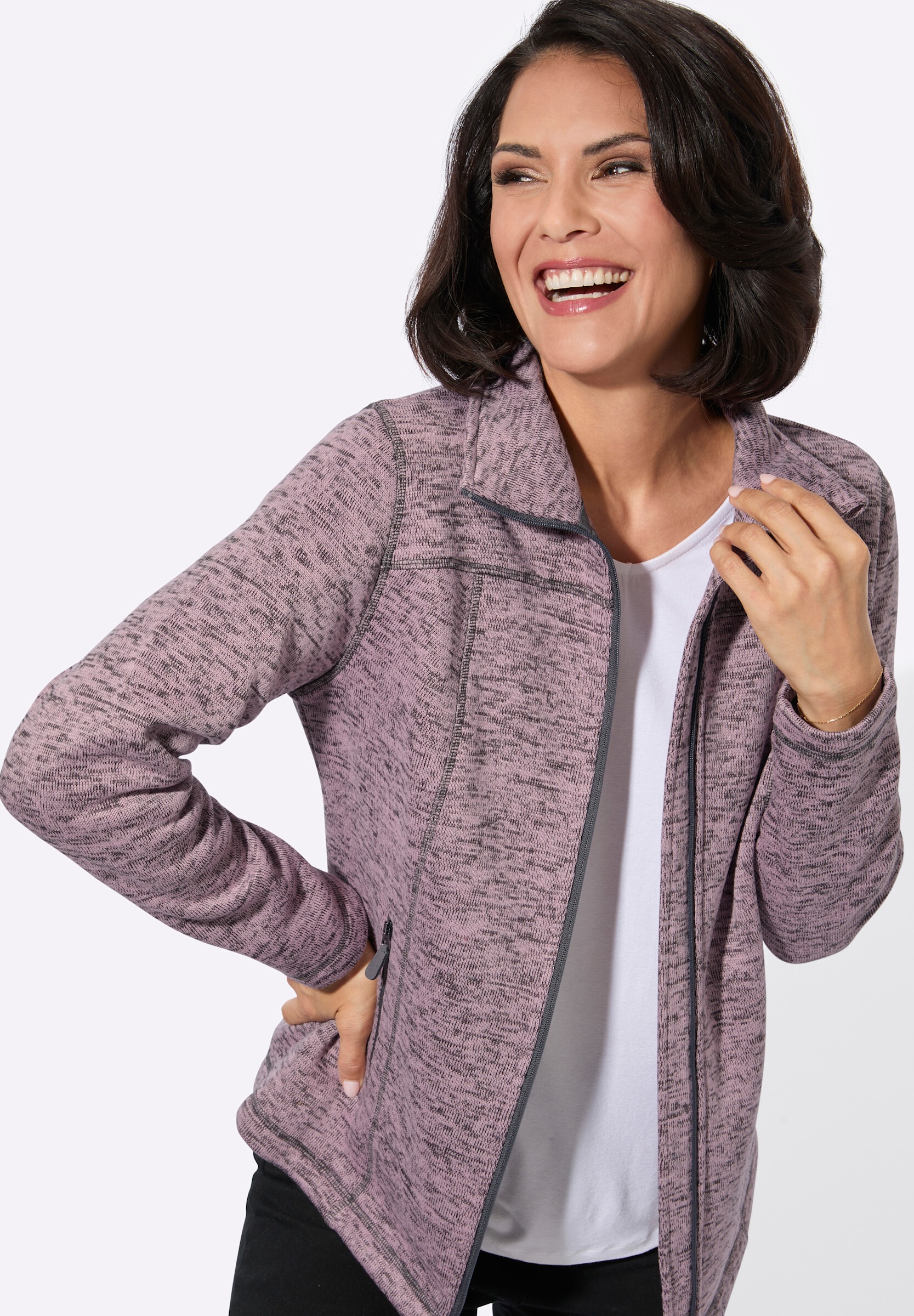 Witt Fleecejacke »Strickfleece-Jacke Strickfleece-Jacke mit Teilungsnähten«