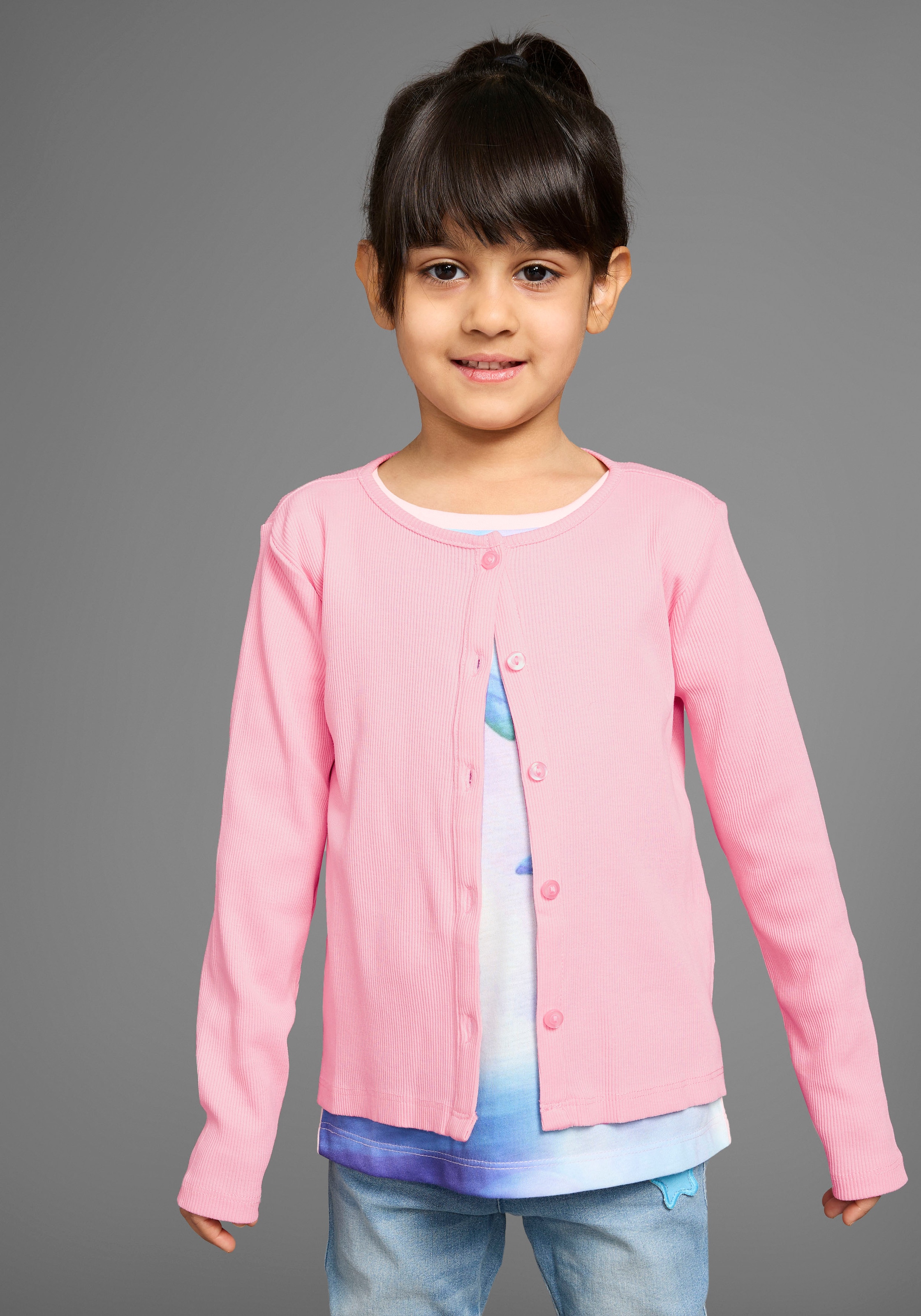 KIDSWORLD Sweatjacke »Shirtjacke aus weichem Rippmaterial« Feine Shirtjacke für jeden Anlass
