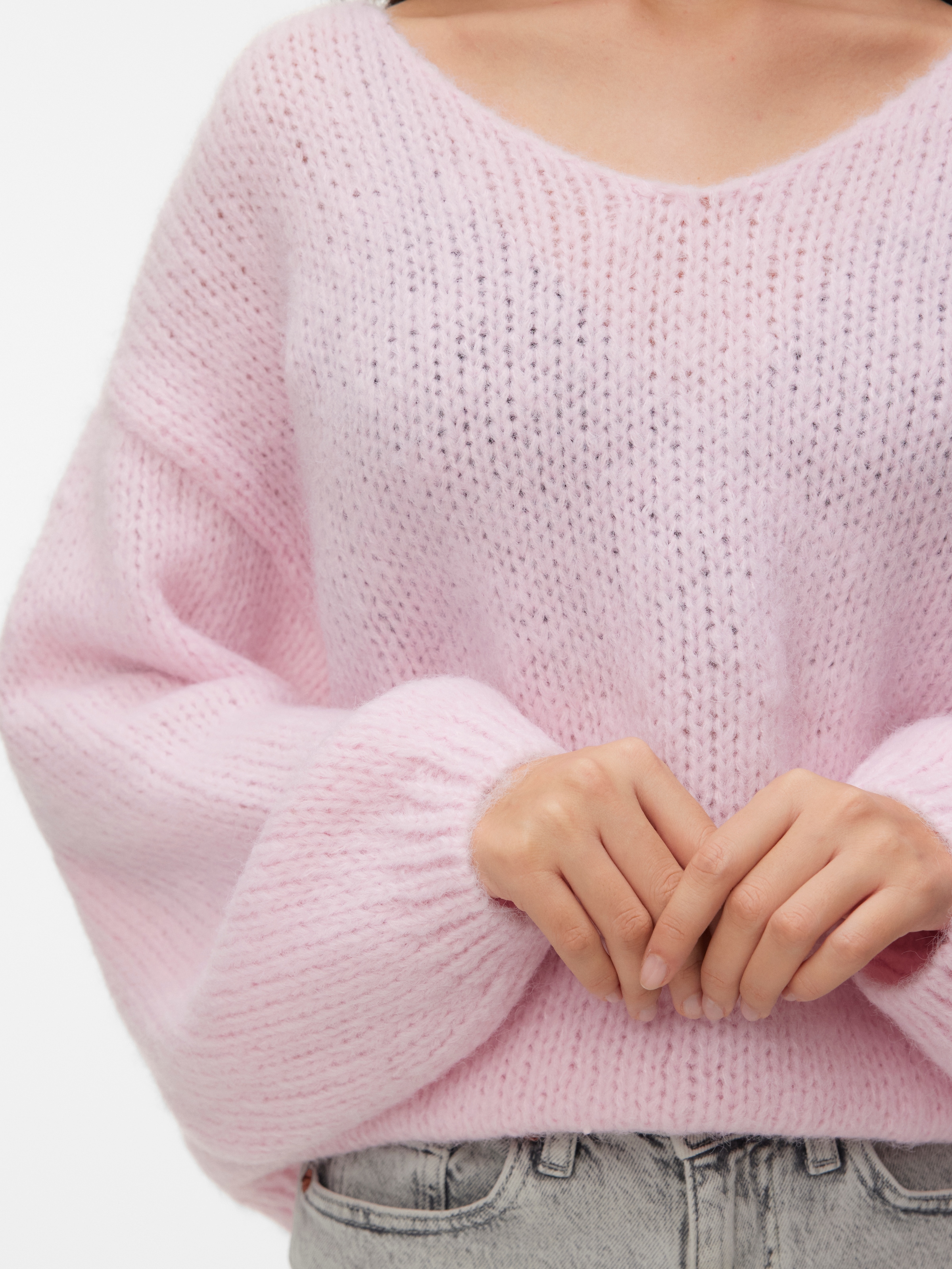 Vero Moda Strickpullover »VMMAYBE LS 2WAY V-NECK PULLOVER NOOS« Kunstfaser, locker geschnitten, V-Ausschnitt