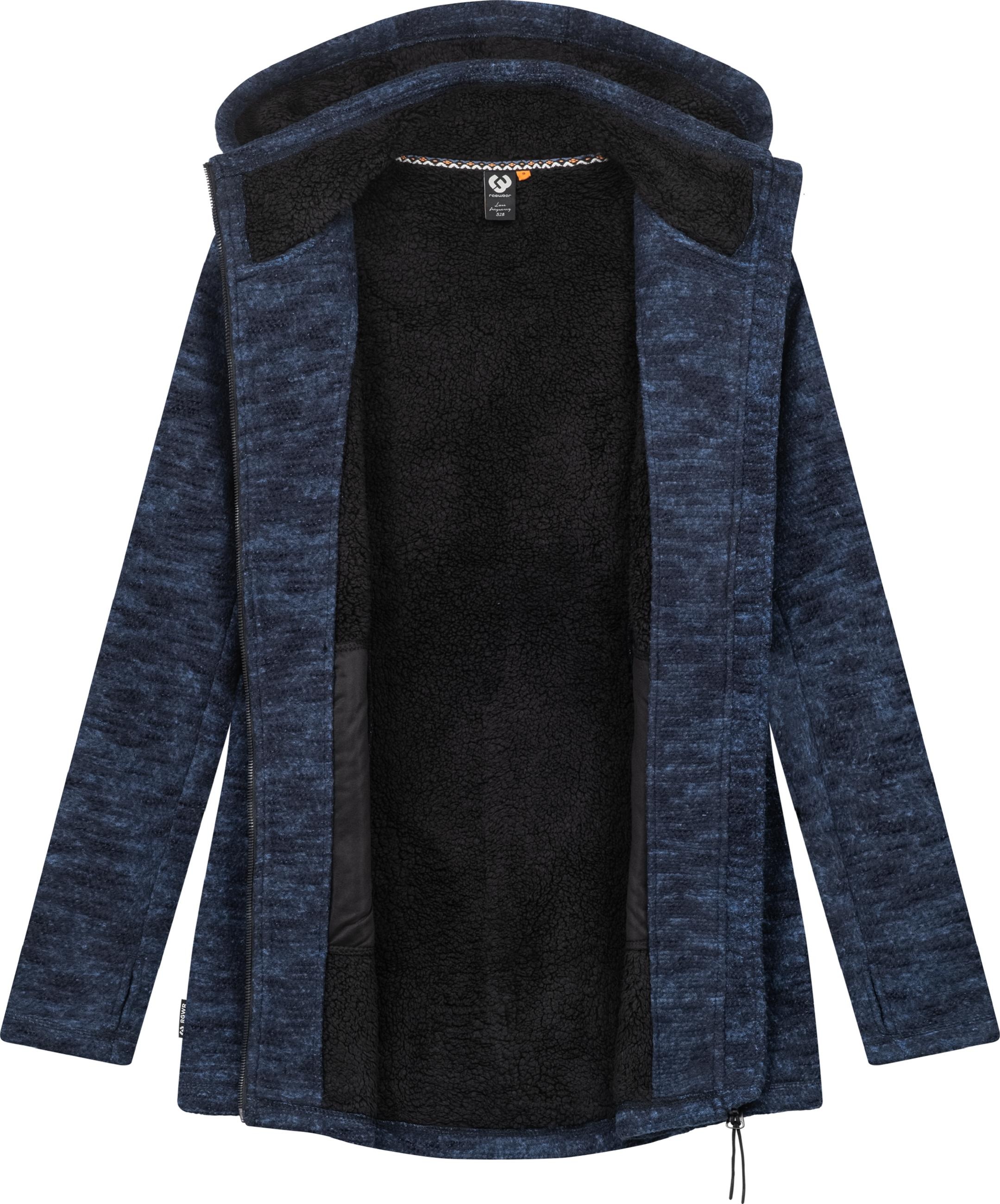 Ragwear Kapuzensweatjacke »Longstrickjacke Leysha Melange«