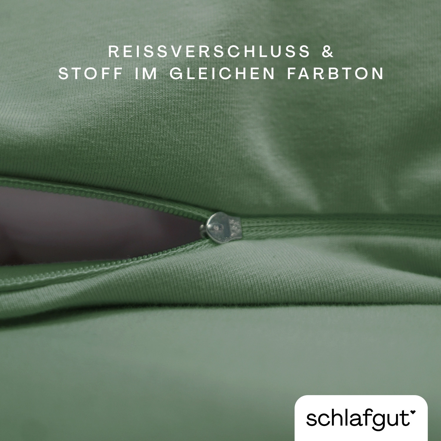 Schlafgut Bettwäsche »Premium Knitted Jersey 2teiliges Bettwäscheset« 2 Ton-in-Ton Reißverschluss, Bio-Baumwolle mit Elasthan, Uni, OEKO Tex