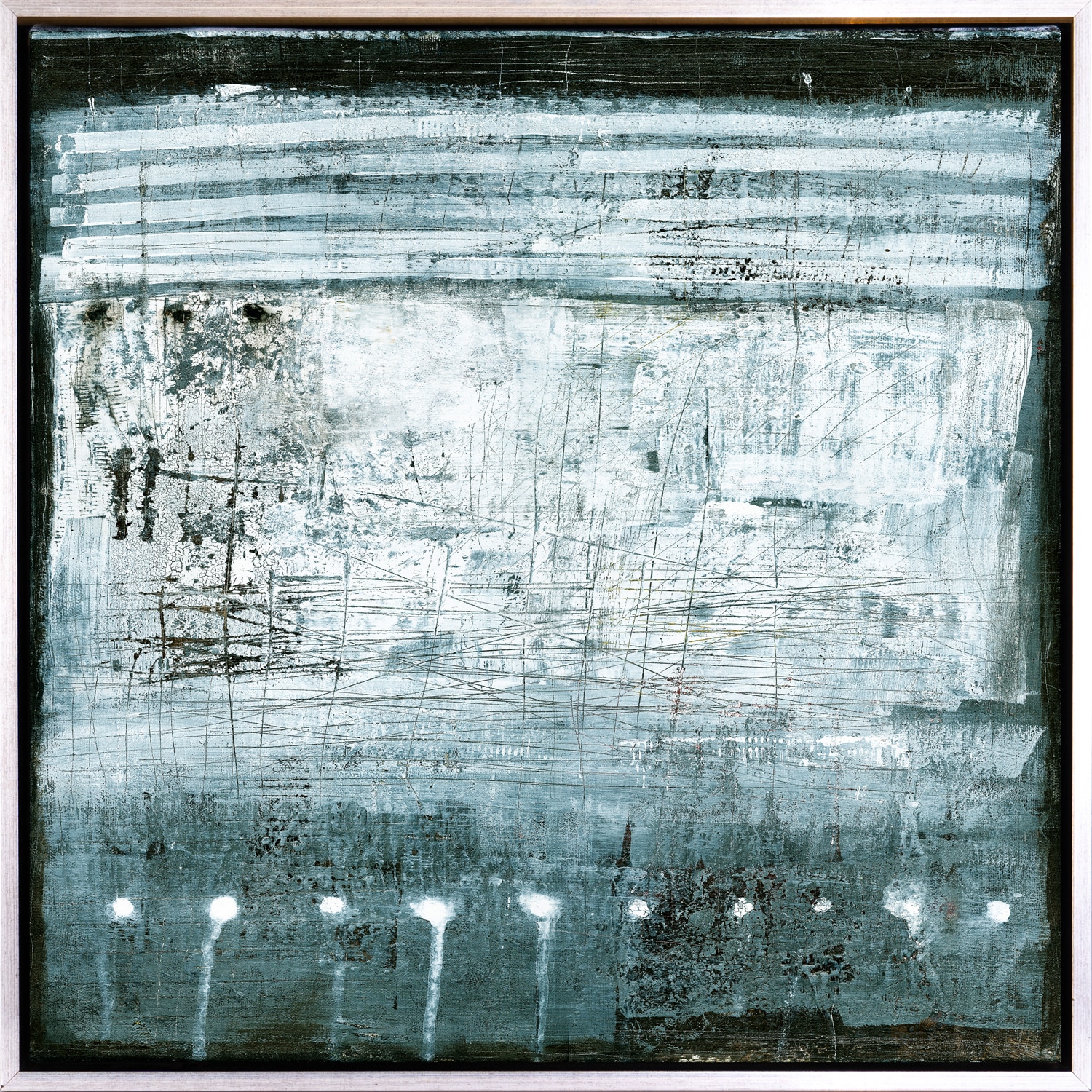 queence Leinwandbild »Abstrakt Türkis« Abstrakt | Abstrakte | Kunst | Modern mit einem Schattenfugenrahmen veredelt