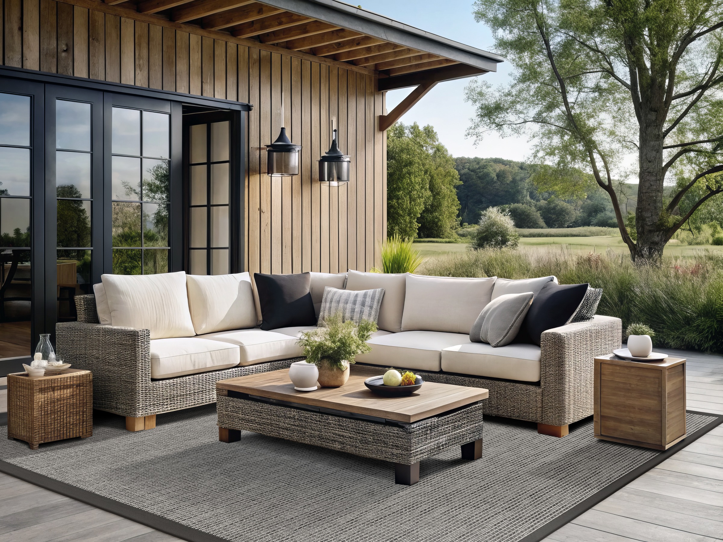 Dekowe Teppich »Basic S2 Stripes« rechteckig 10 mm Höhe meliert, Sisaloptik, mit Bordüre, In- und Outdoor geeignet