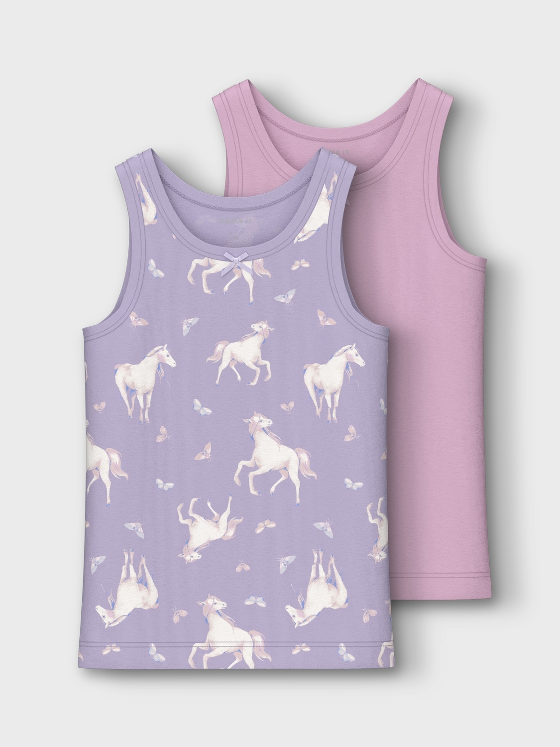 Name It Unterhemd »NMFTANK TOP 2P PASTEL LILAC HORSE NOOS«, (Packung, 2 St.)